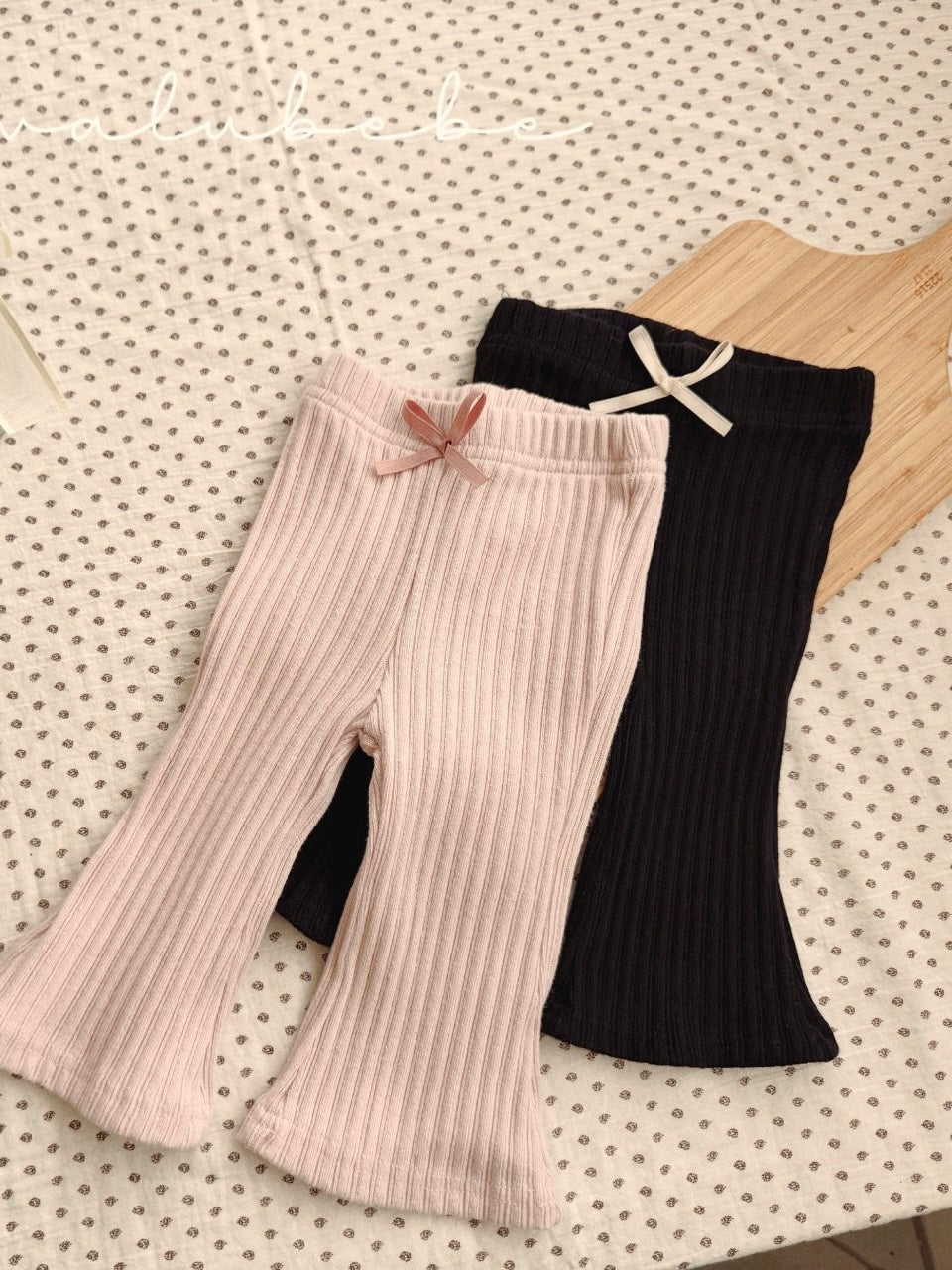 Ribbon bootcut pants