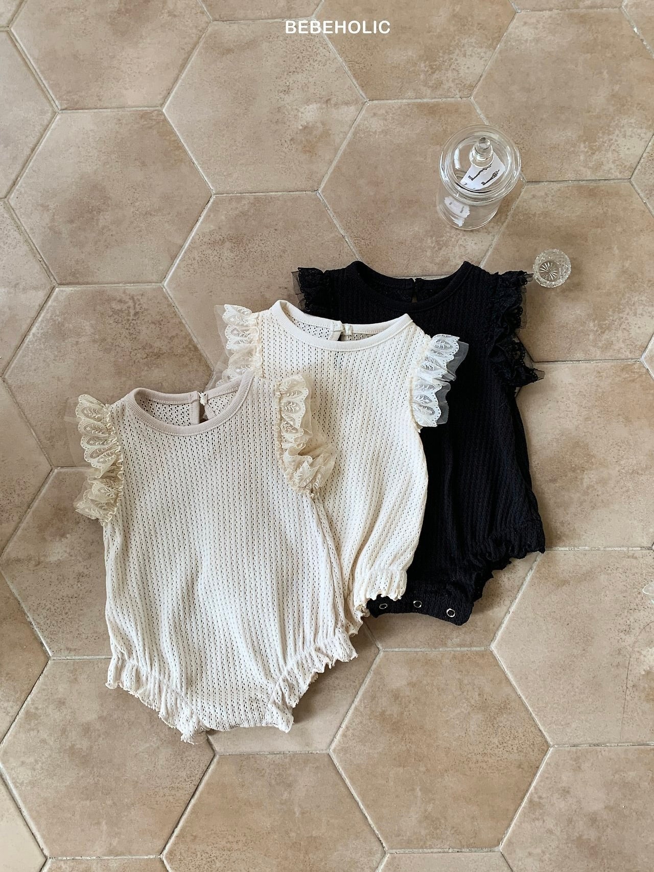 Rain lace rompers