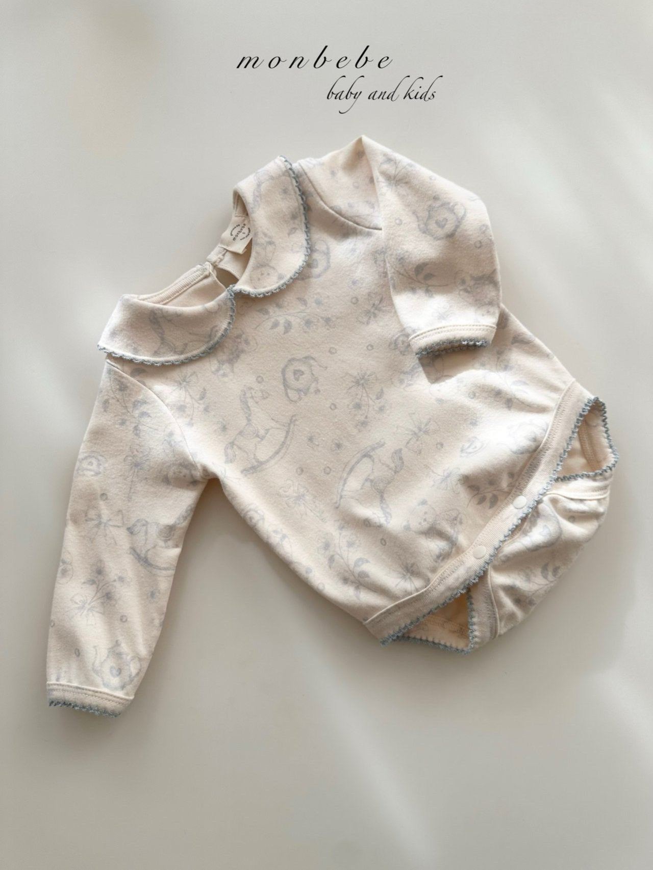 Printed collar rompers