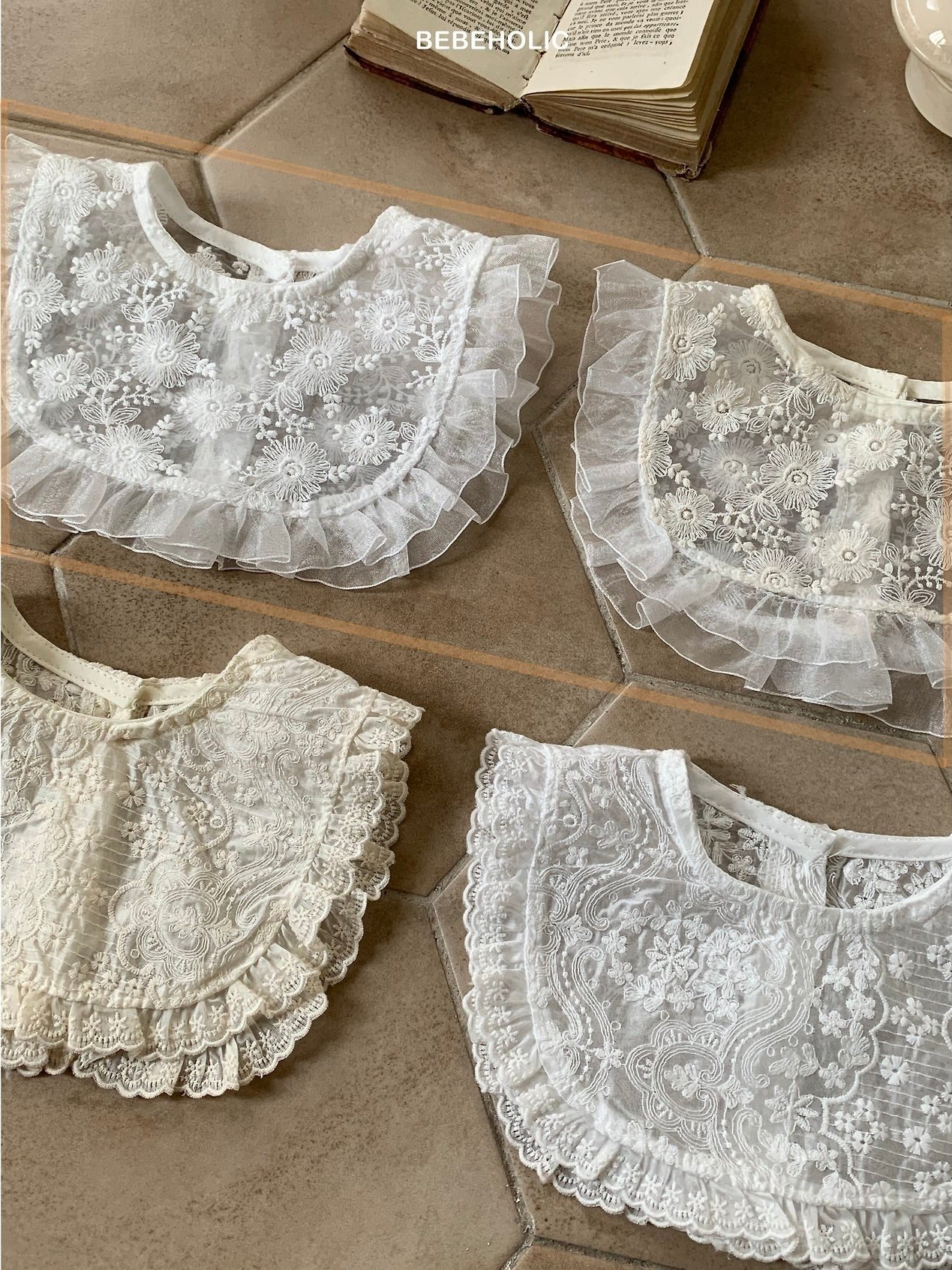 Lace motif frill cape