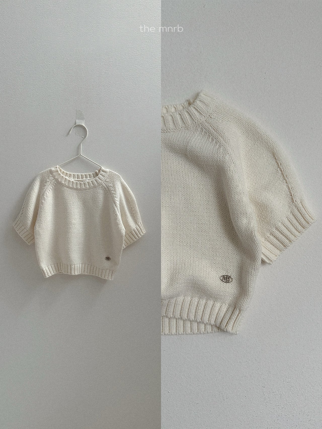Emblem 3/4 sleeve knit