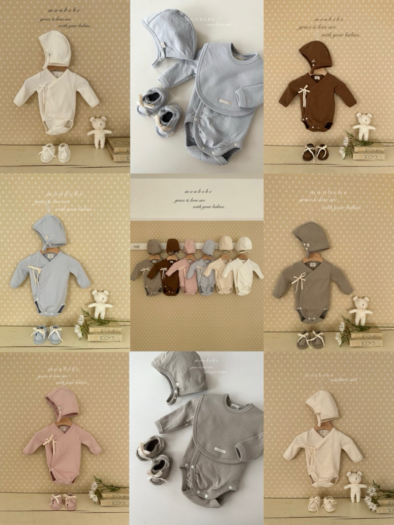 Noah newborn rompers
