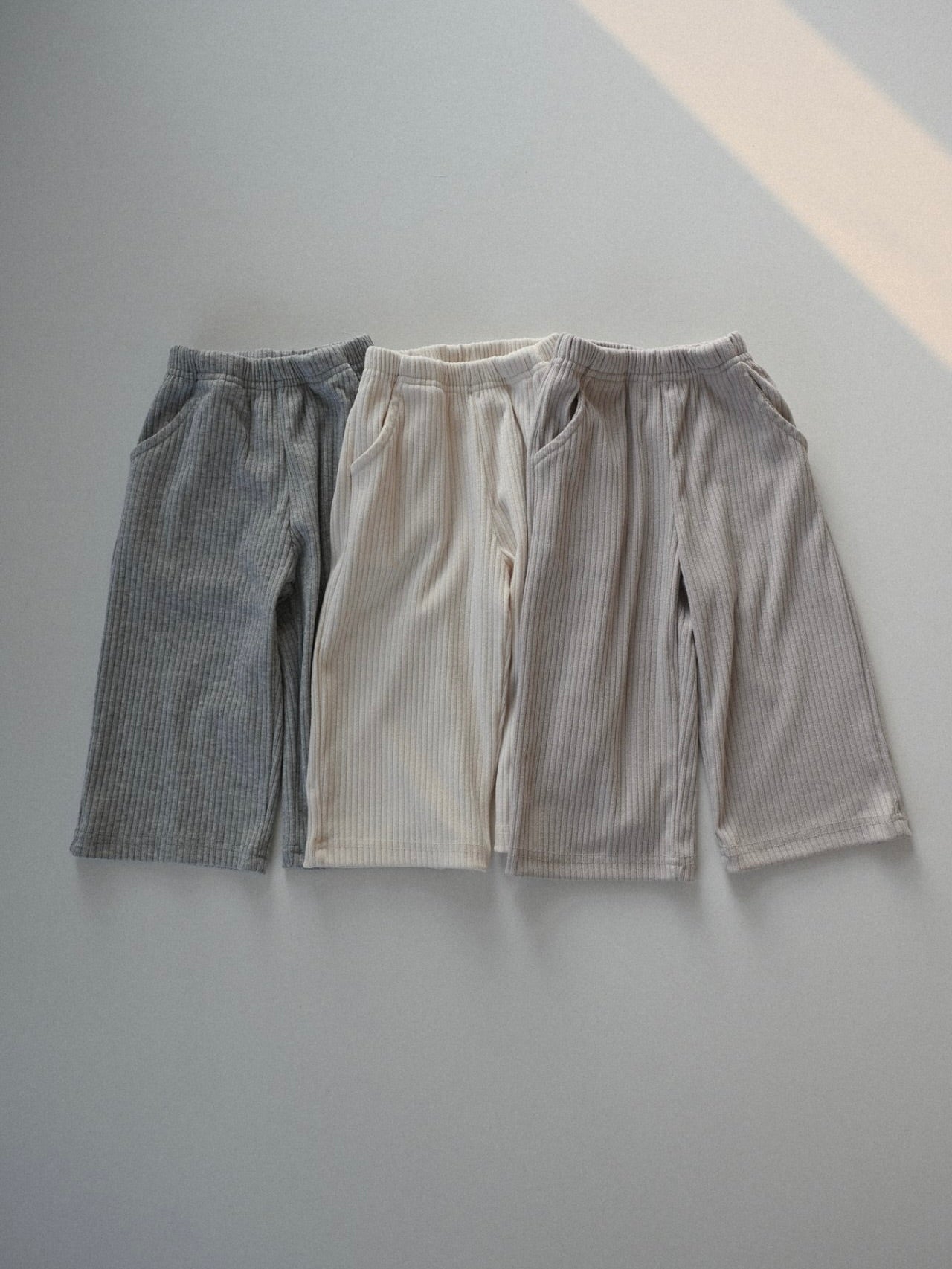 Spring ribbed wide pants