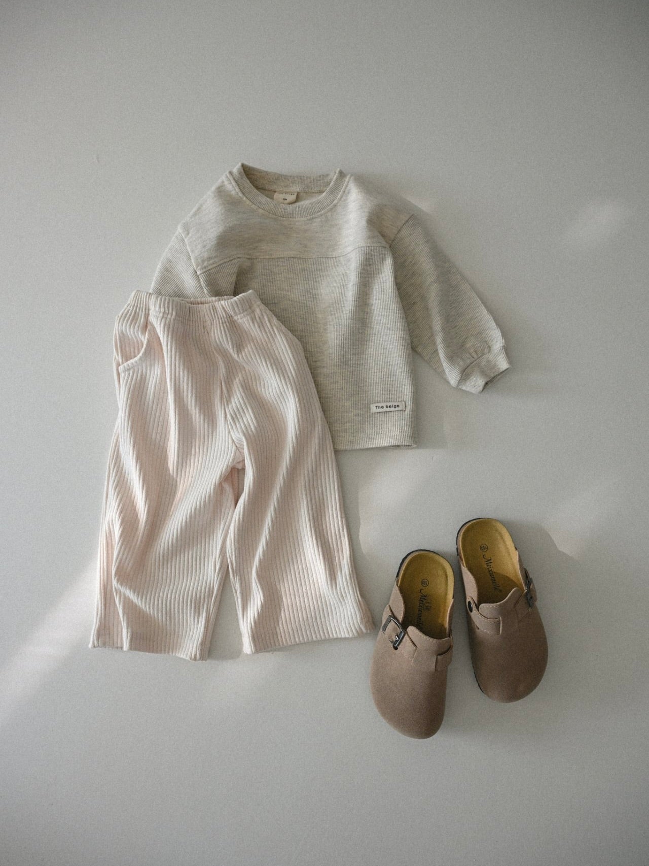 Spring ribbed wide pants