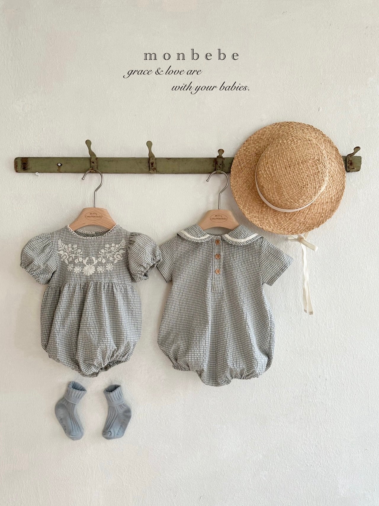 Hannah embroidery rompers