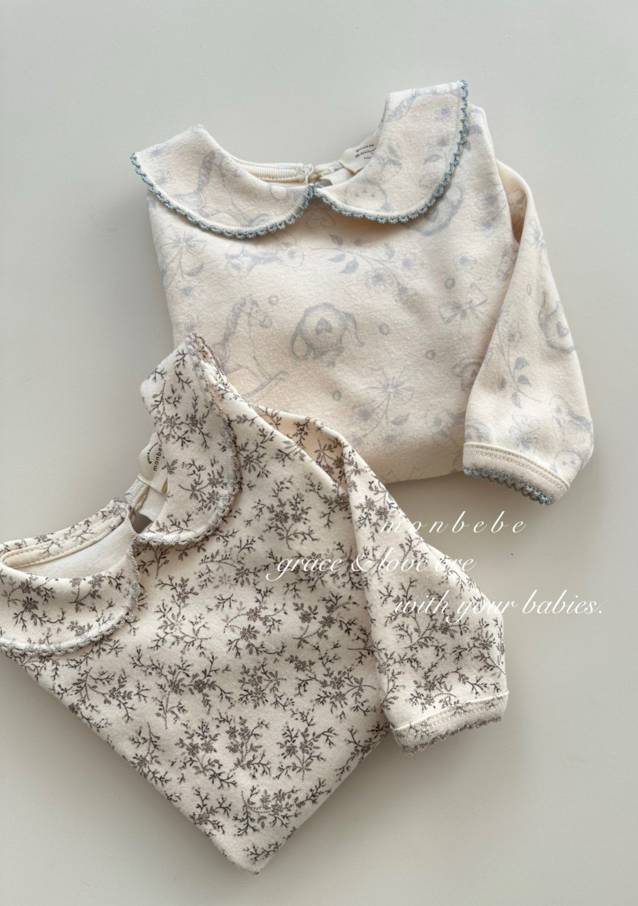 Printed collar rompers