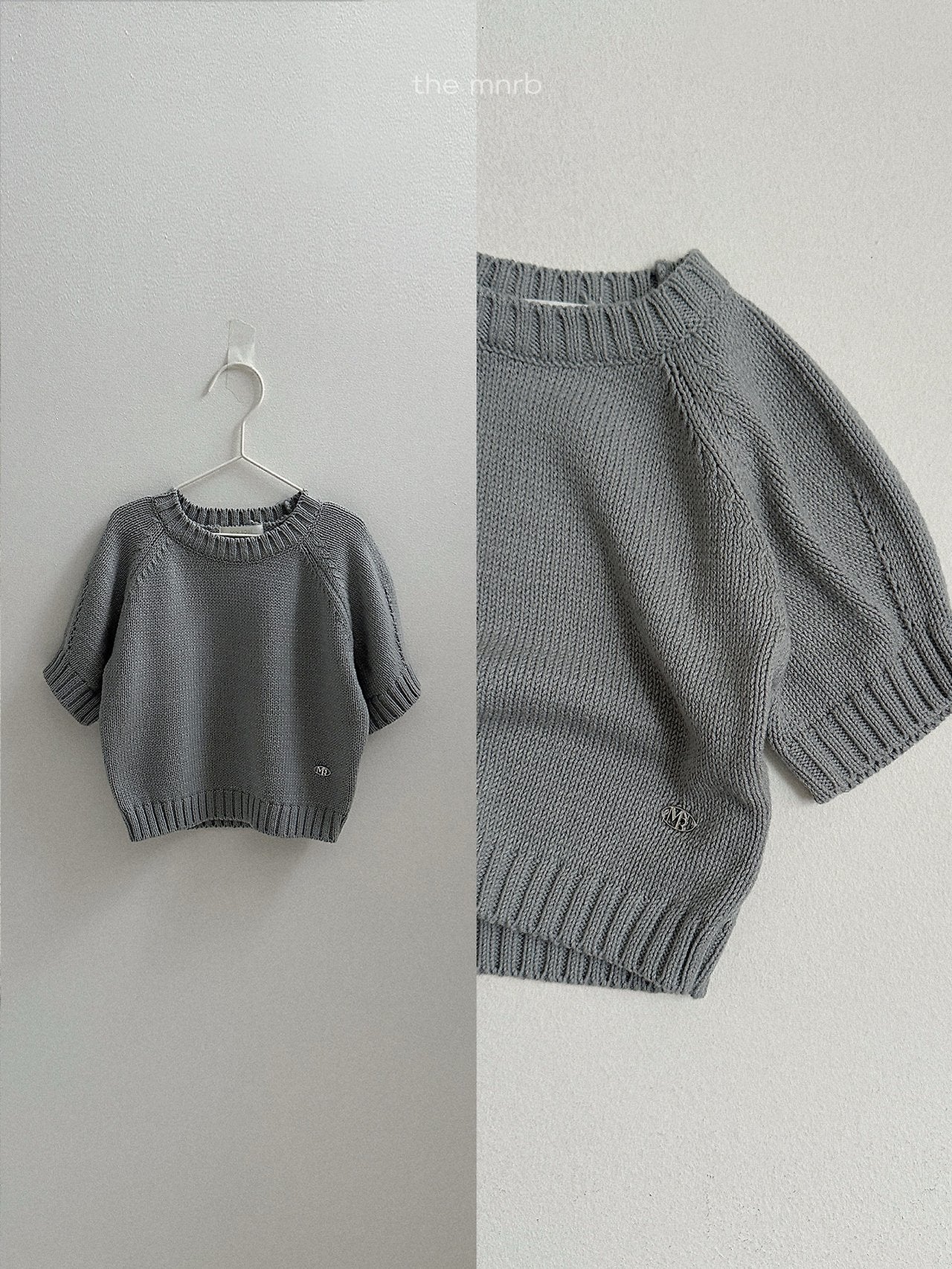 Emblem 3/4 sleeve knit