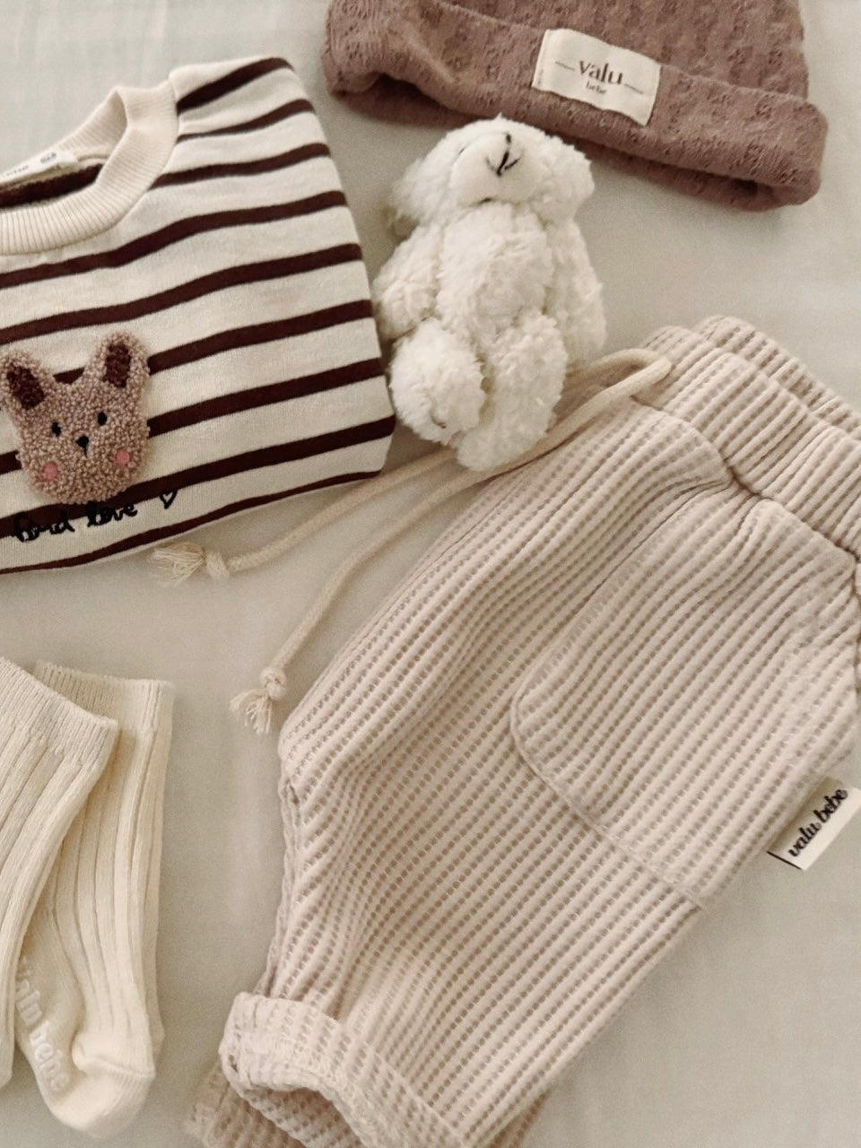 Wide waffle baggy pants