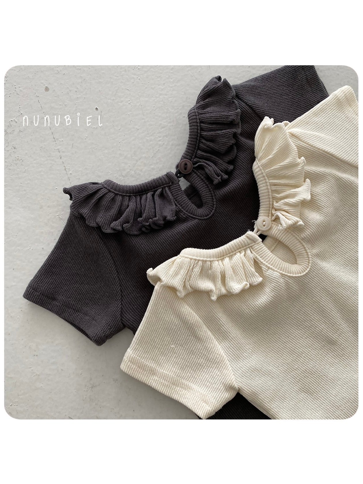 Ribbed frill T shirts