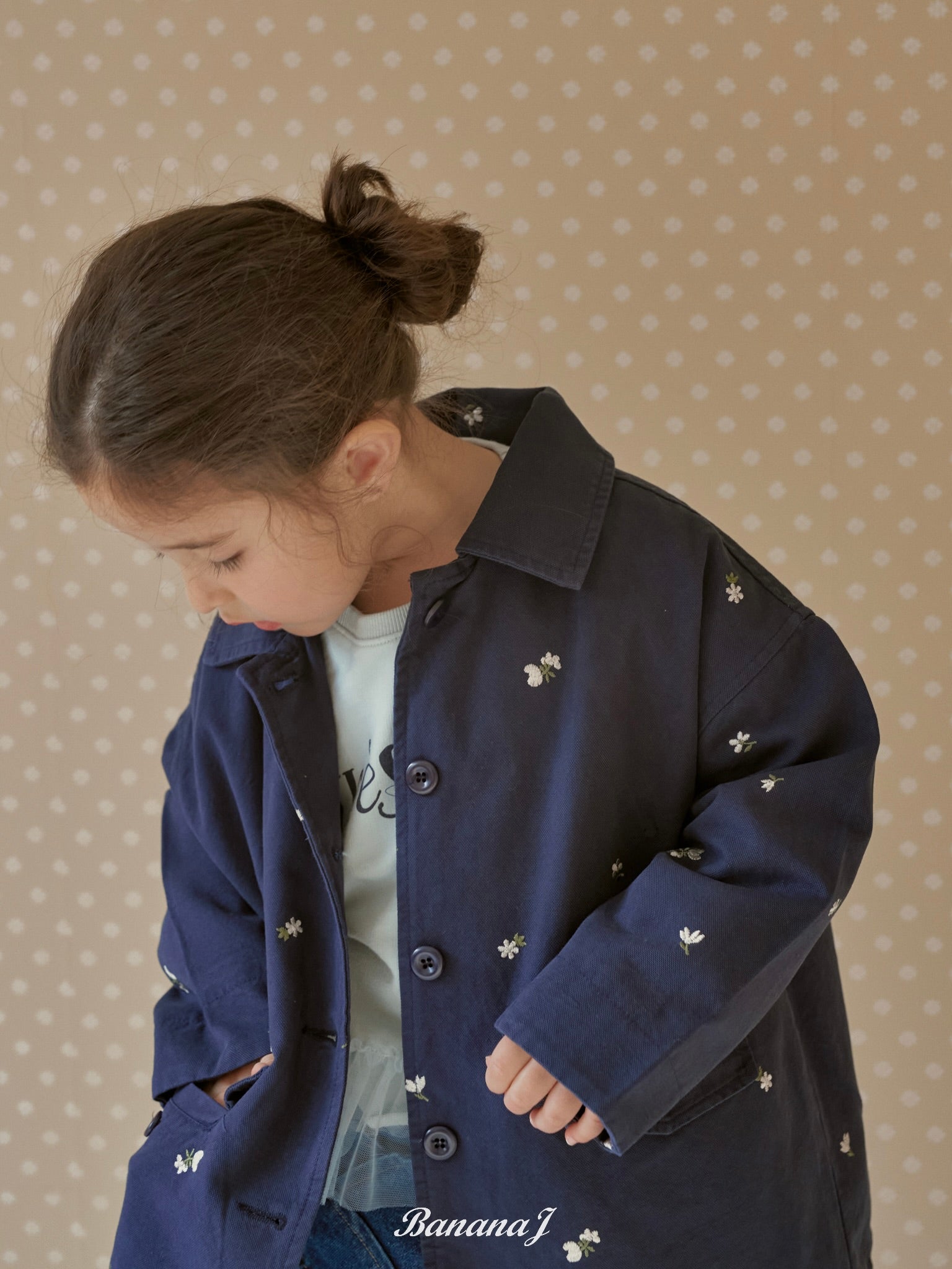 Floral embroidery jacket