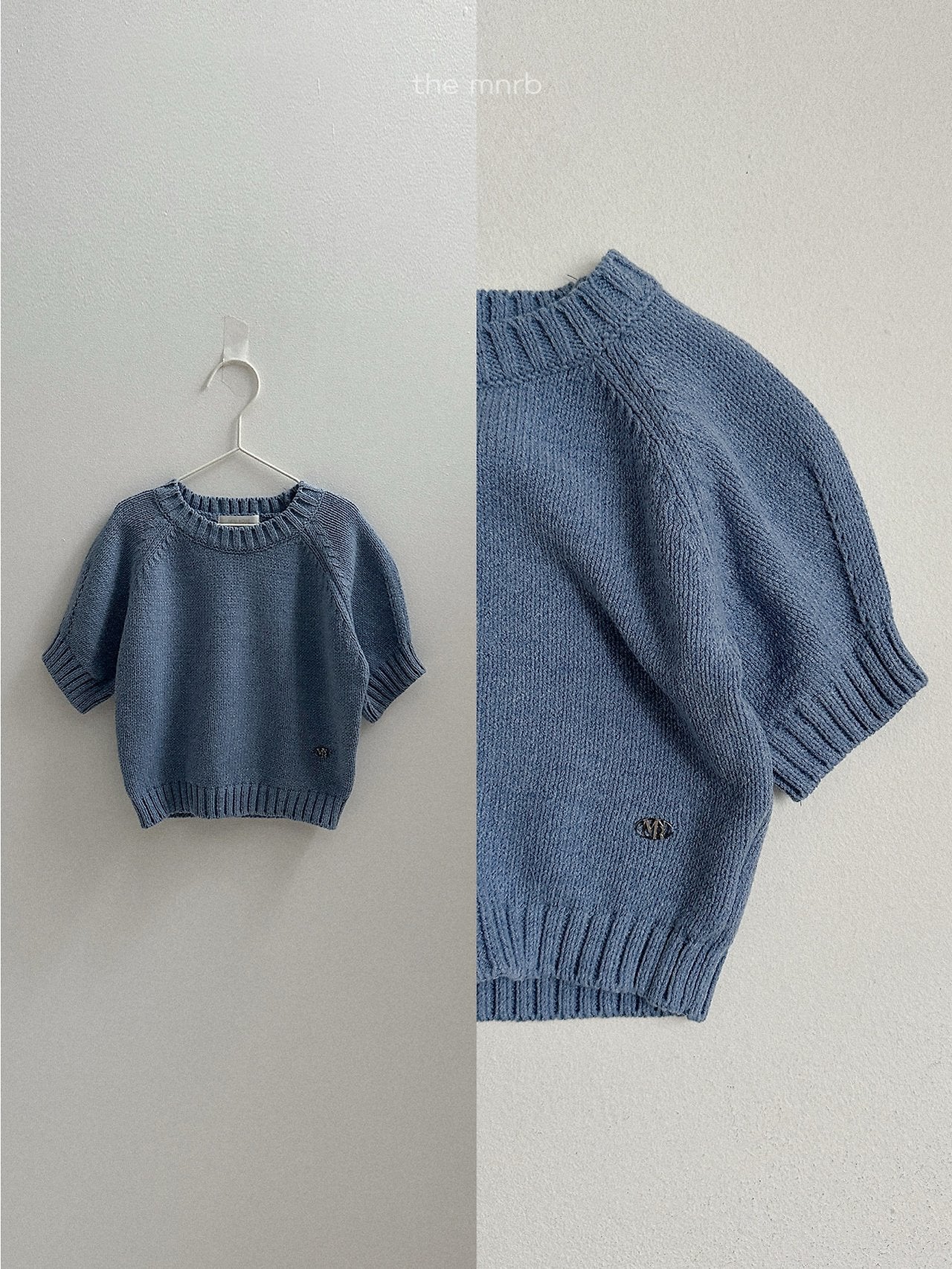 Emblem 3/4 sleeve knit