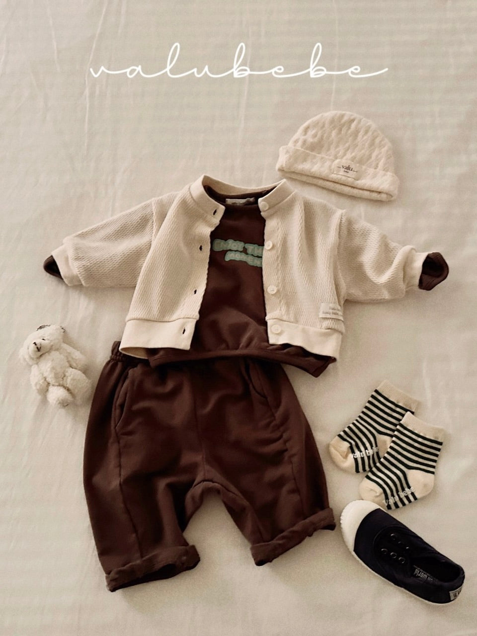 Fron slit ribbed pants