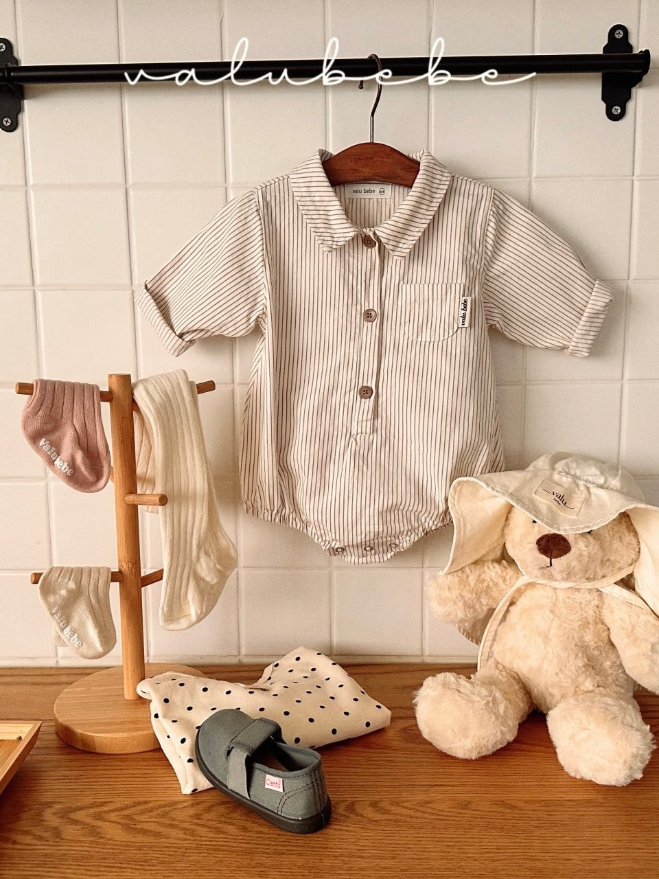 Striped shirt rompers