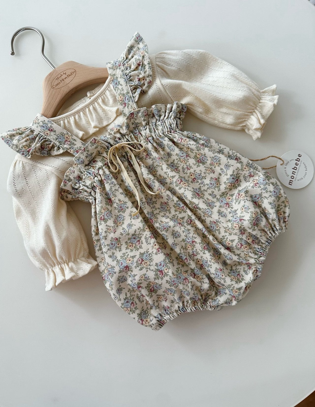 Flower frill rompers