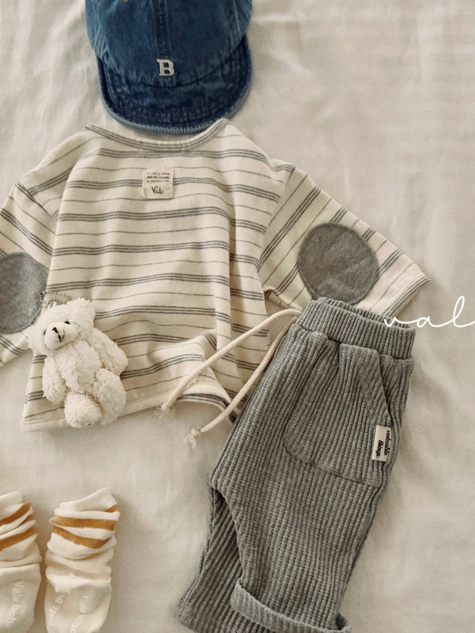 Wide waffle baggy pants