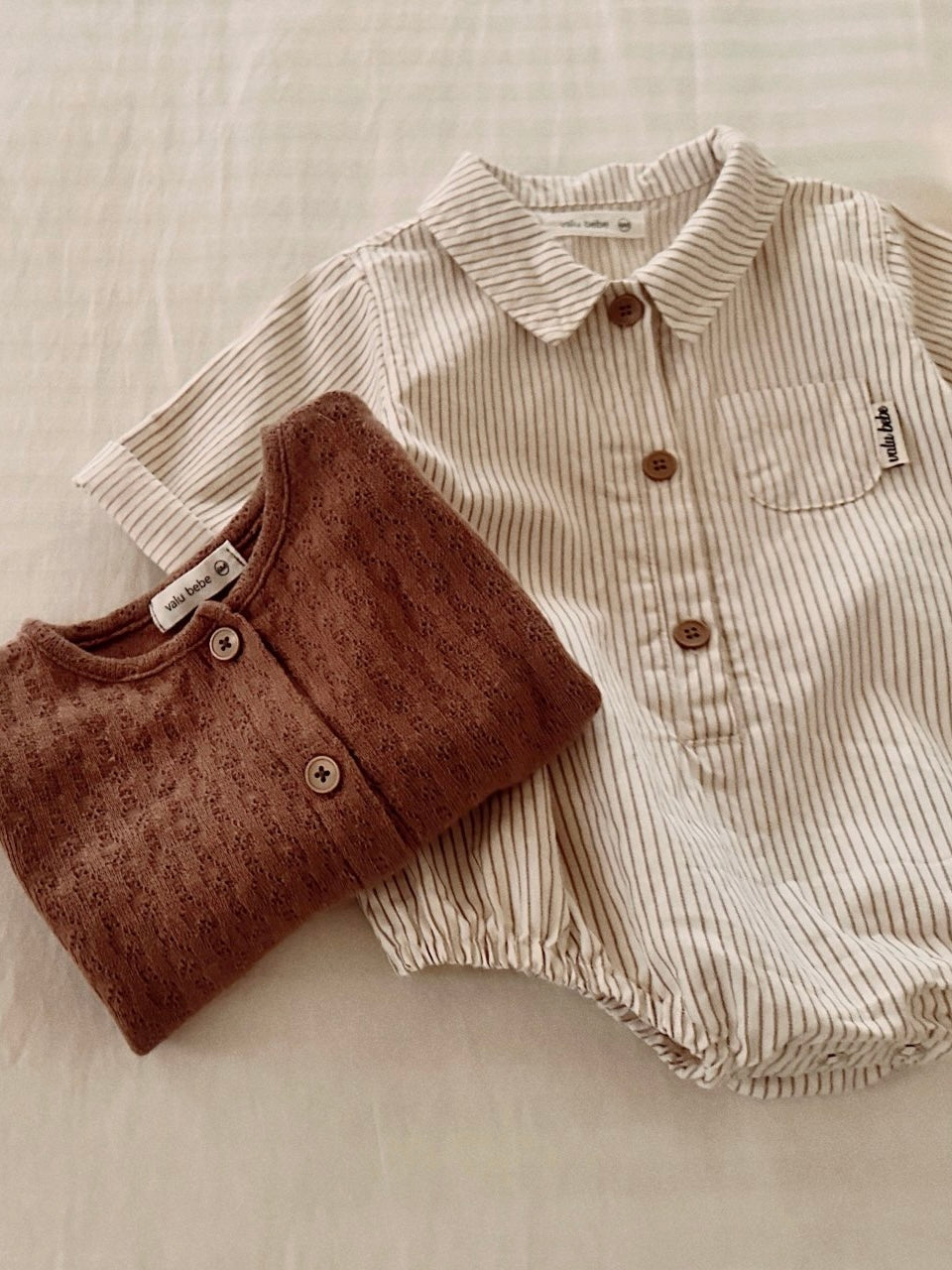 Striped shirt rompers