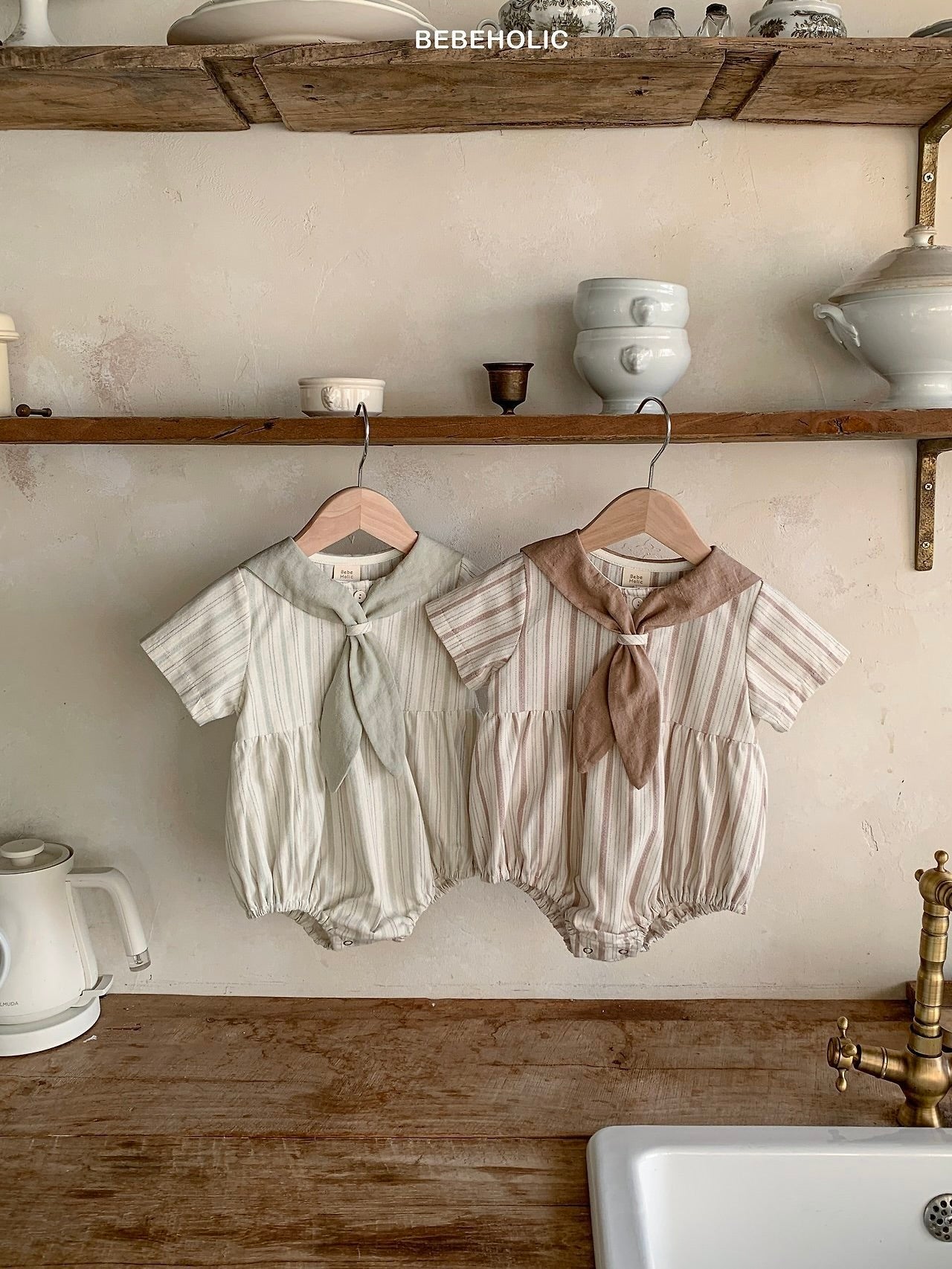 Cozy sailor rompers