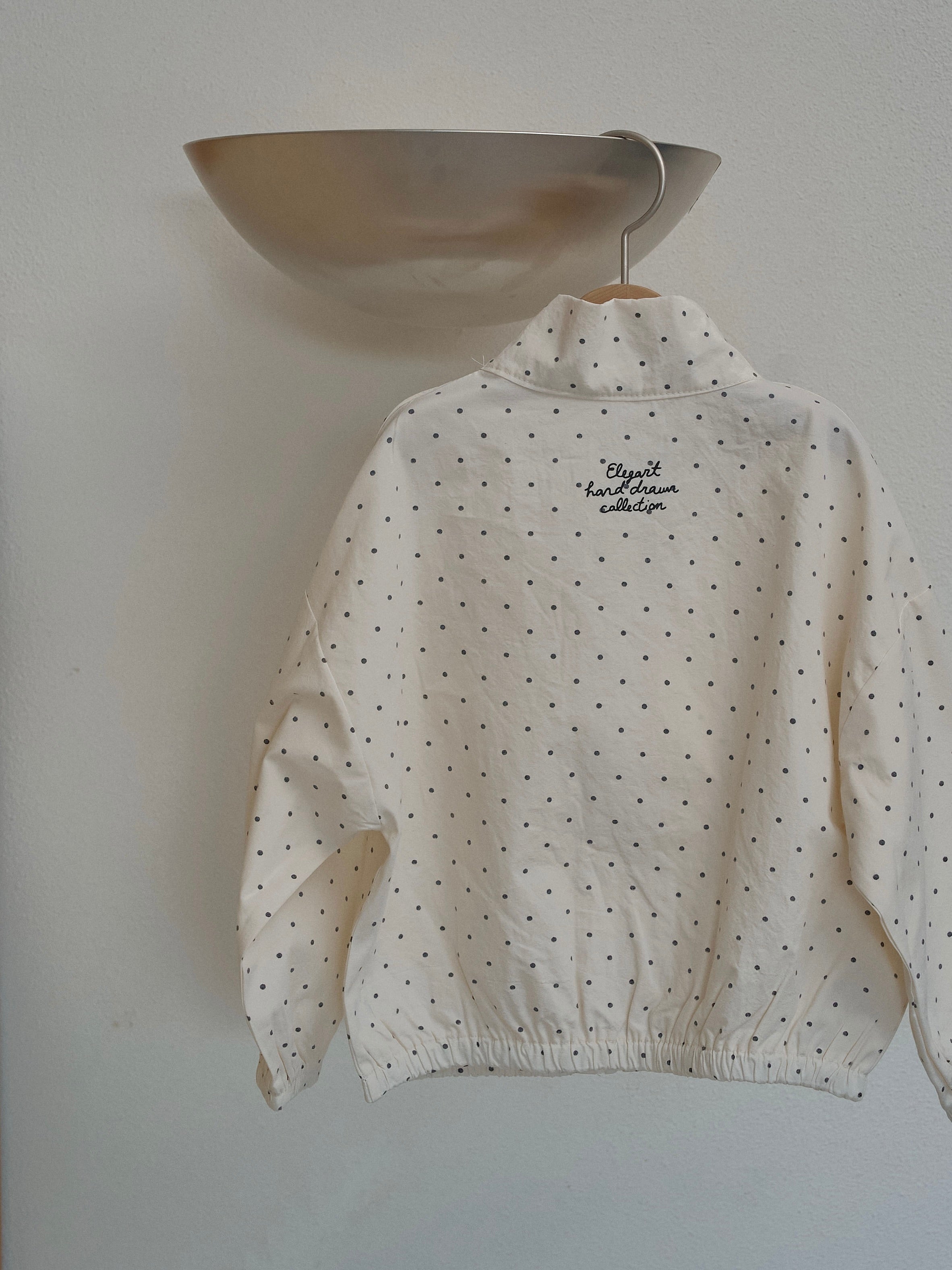 Polka dot zip up jacket