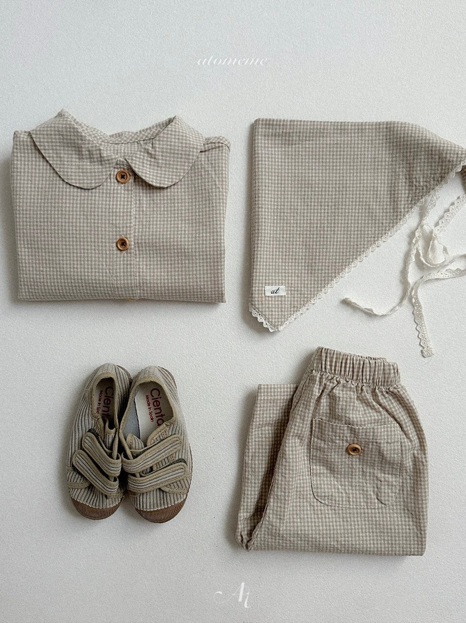 Ini check pattern blouse
