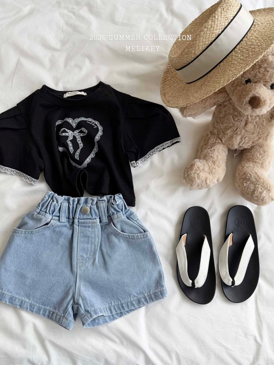Heart denim shorts