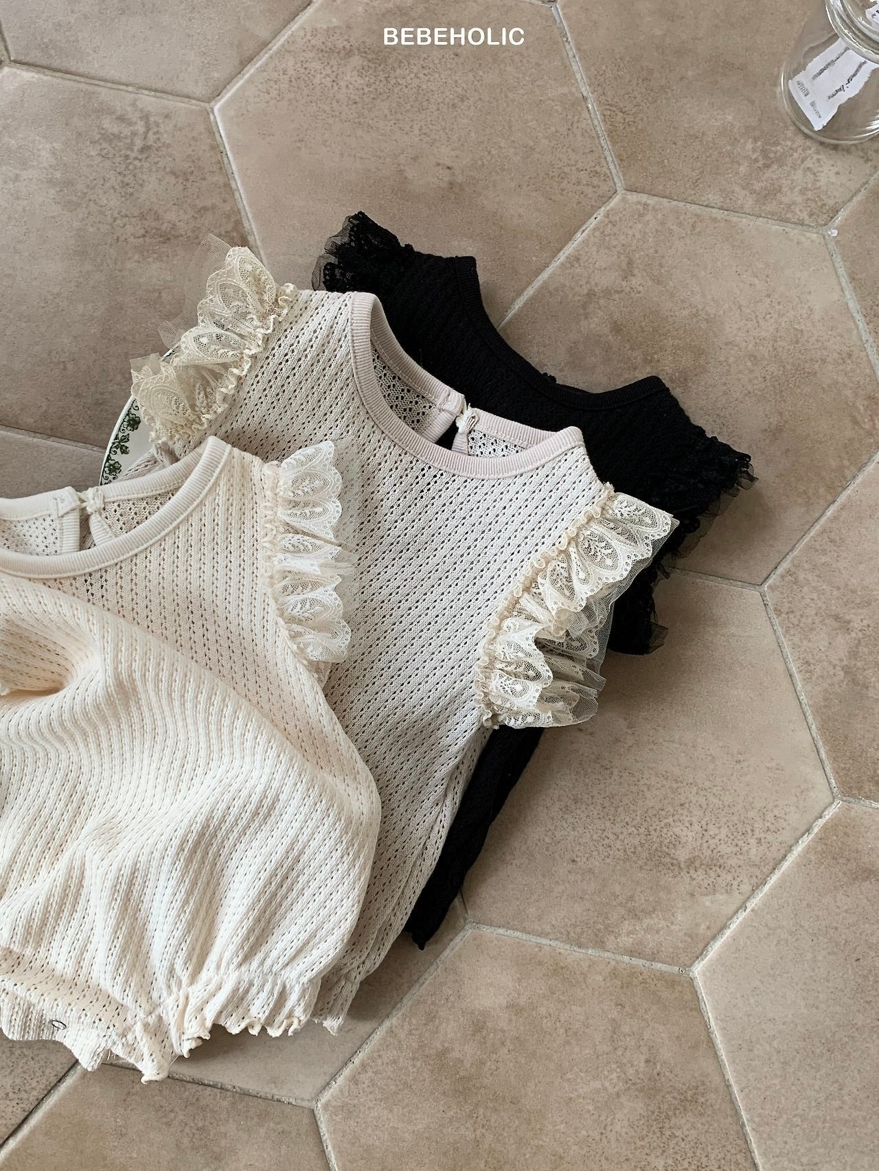 Rain lace rompers