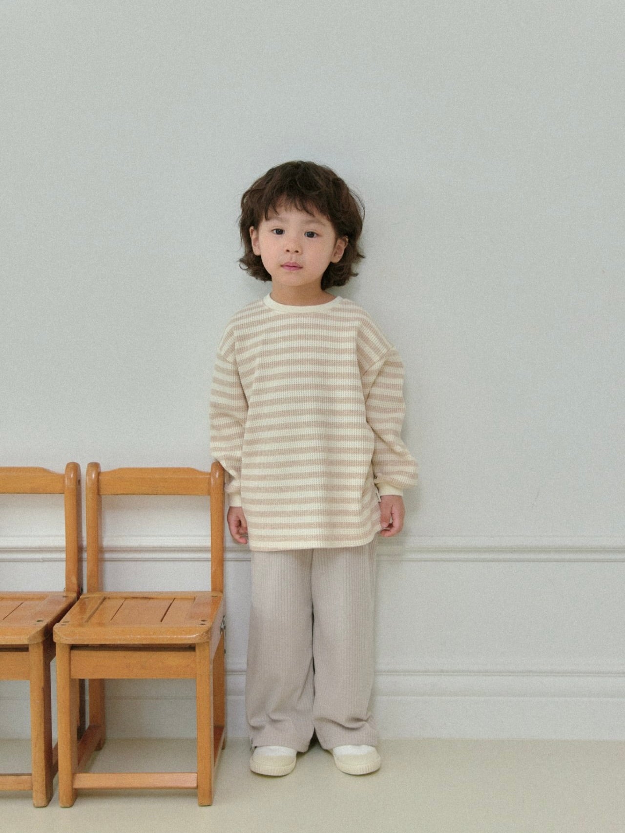 Spring ribbed wide pants