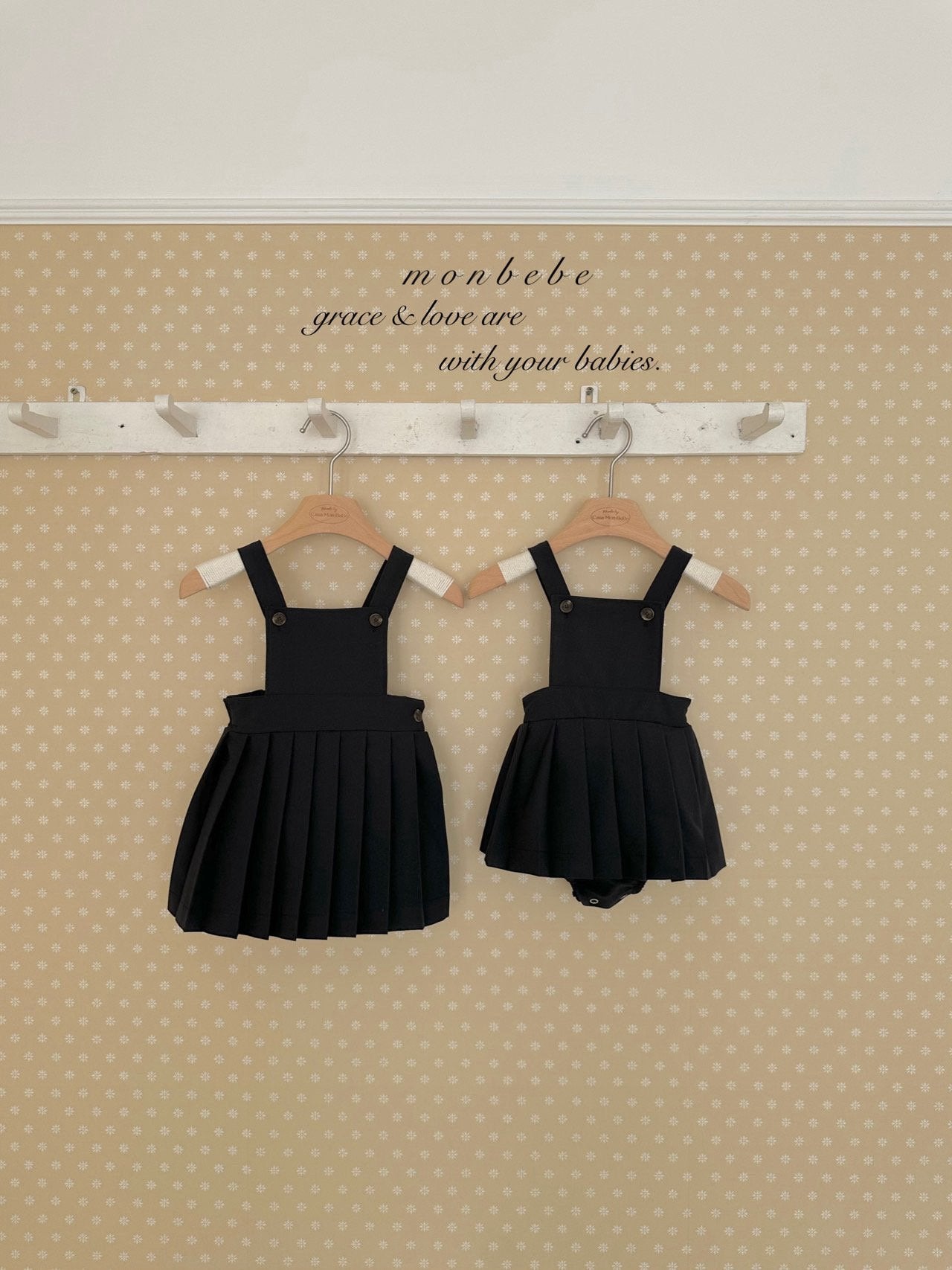 Emma pleated suspender skirt and rompers