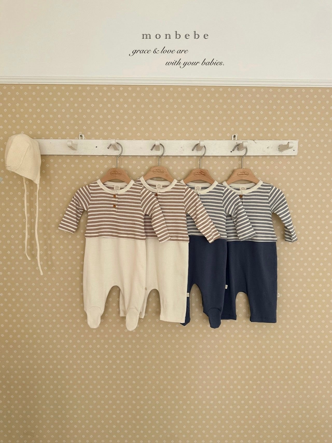 Striped contrast rompers