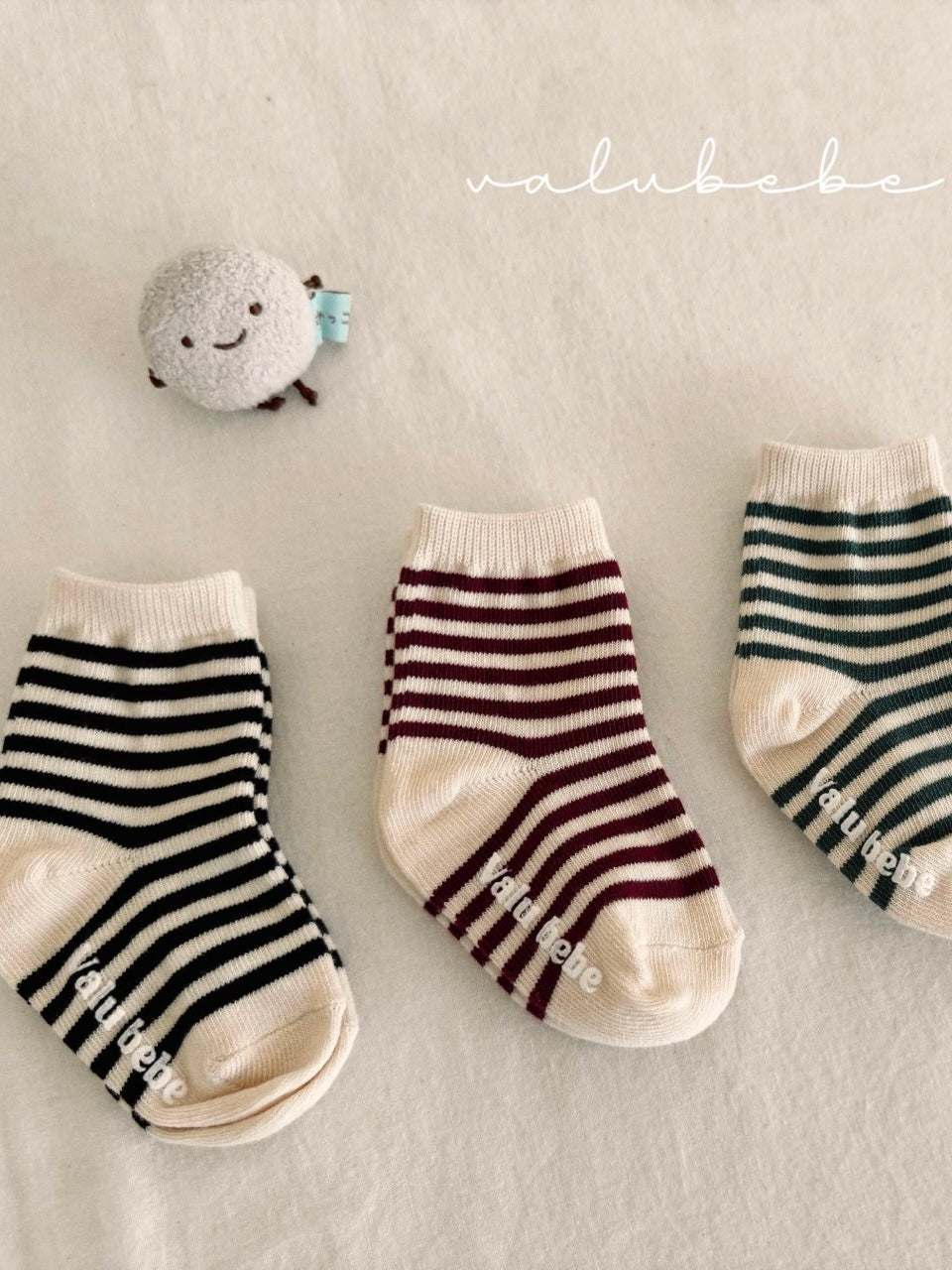 Stripe ribbed socks set