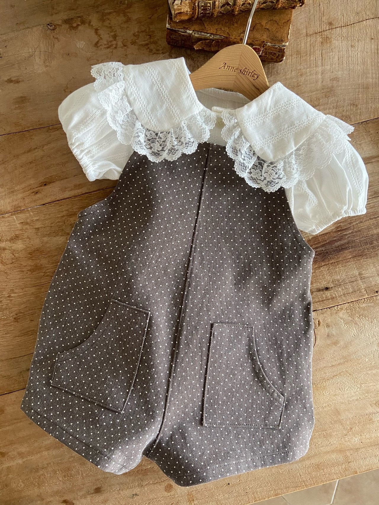 Polka dot overall