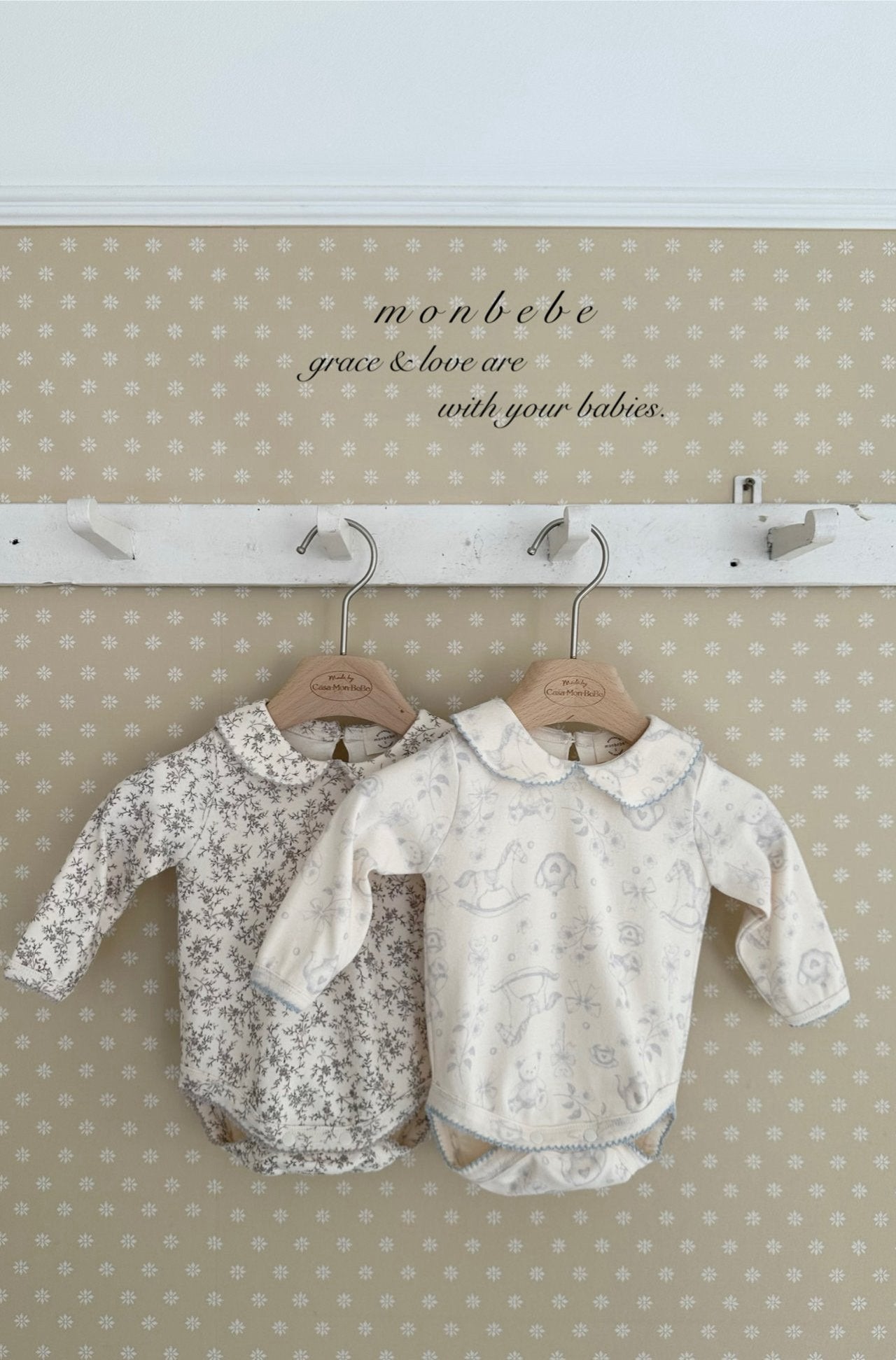 Printed collar rompers