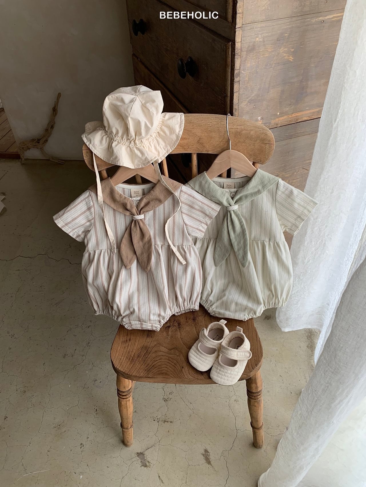Cozy sailor rompers