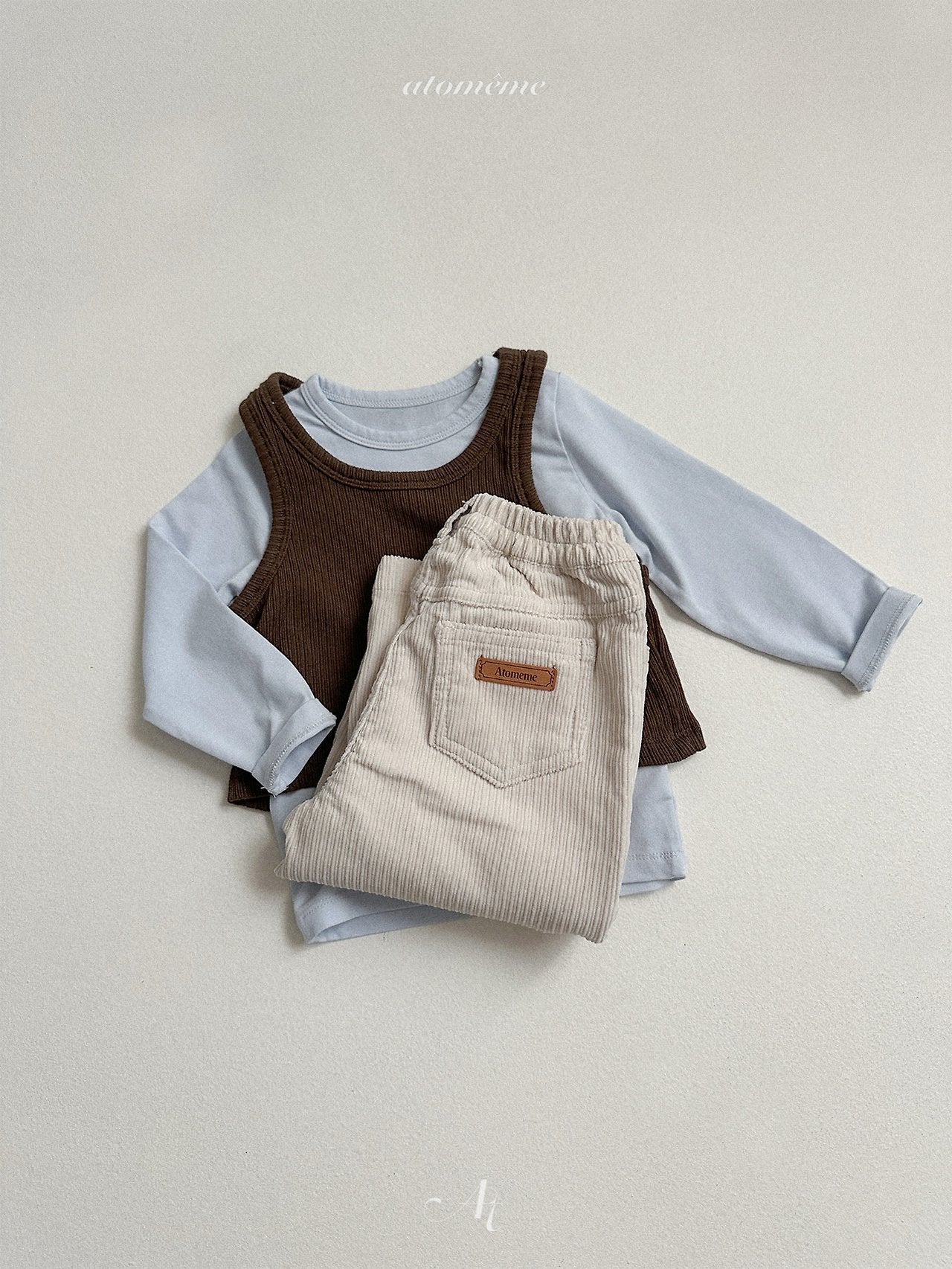 Crepe corduroy pants