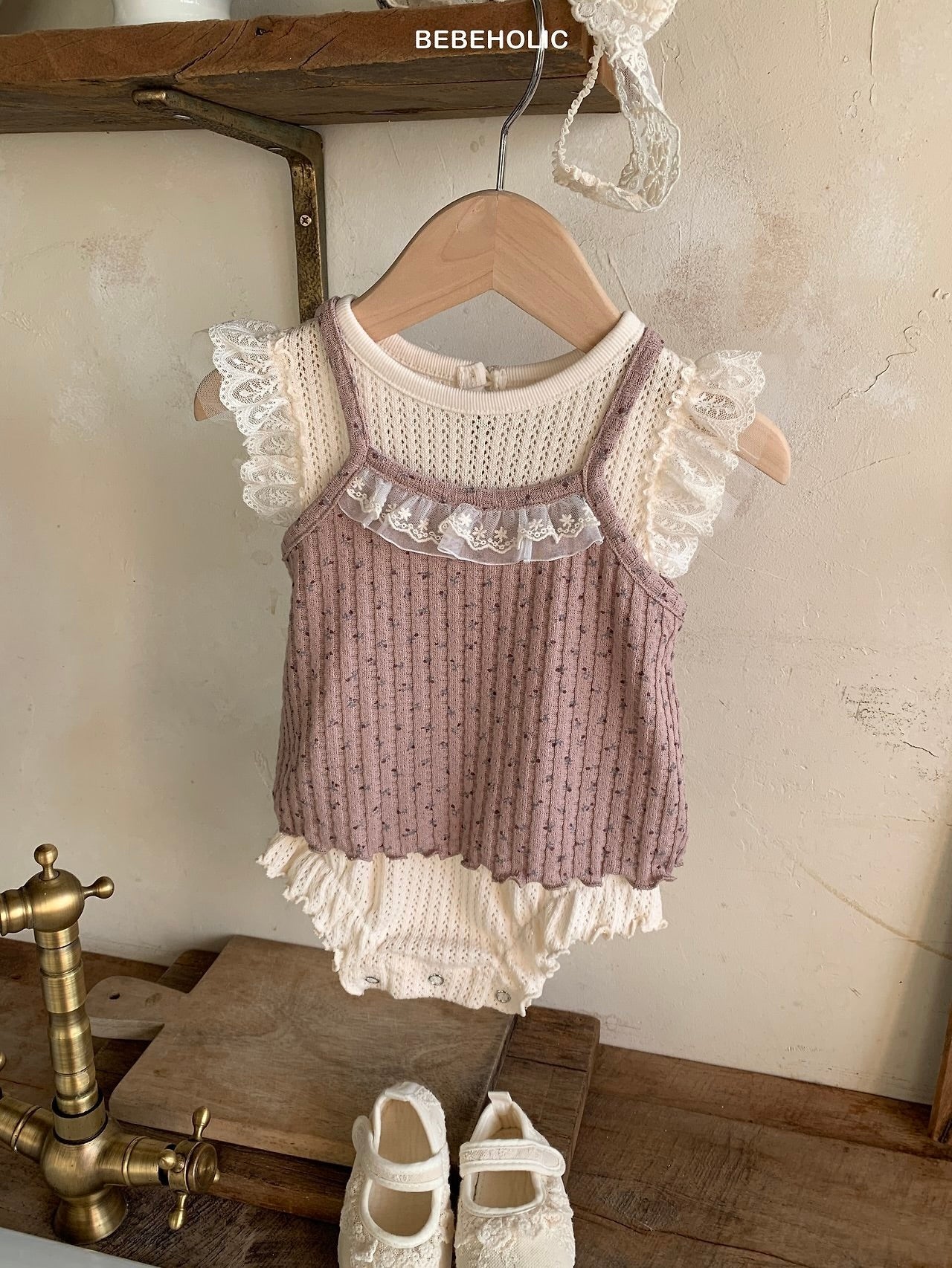 Rain lace rompers