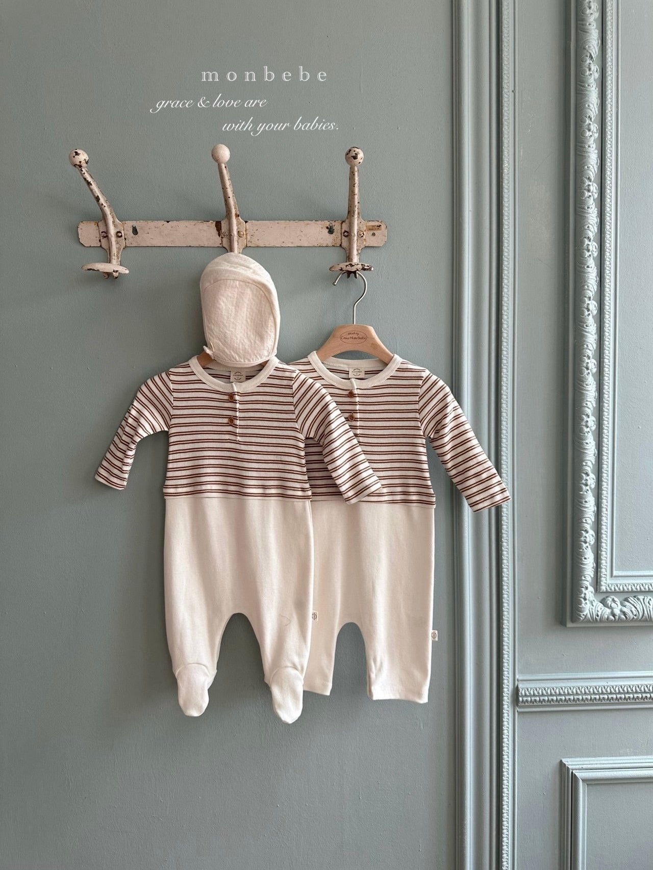 Striped contrast rompers