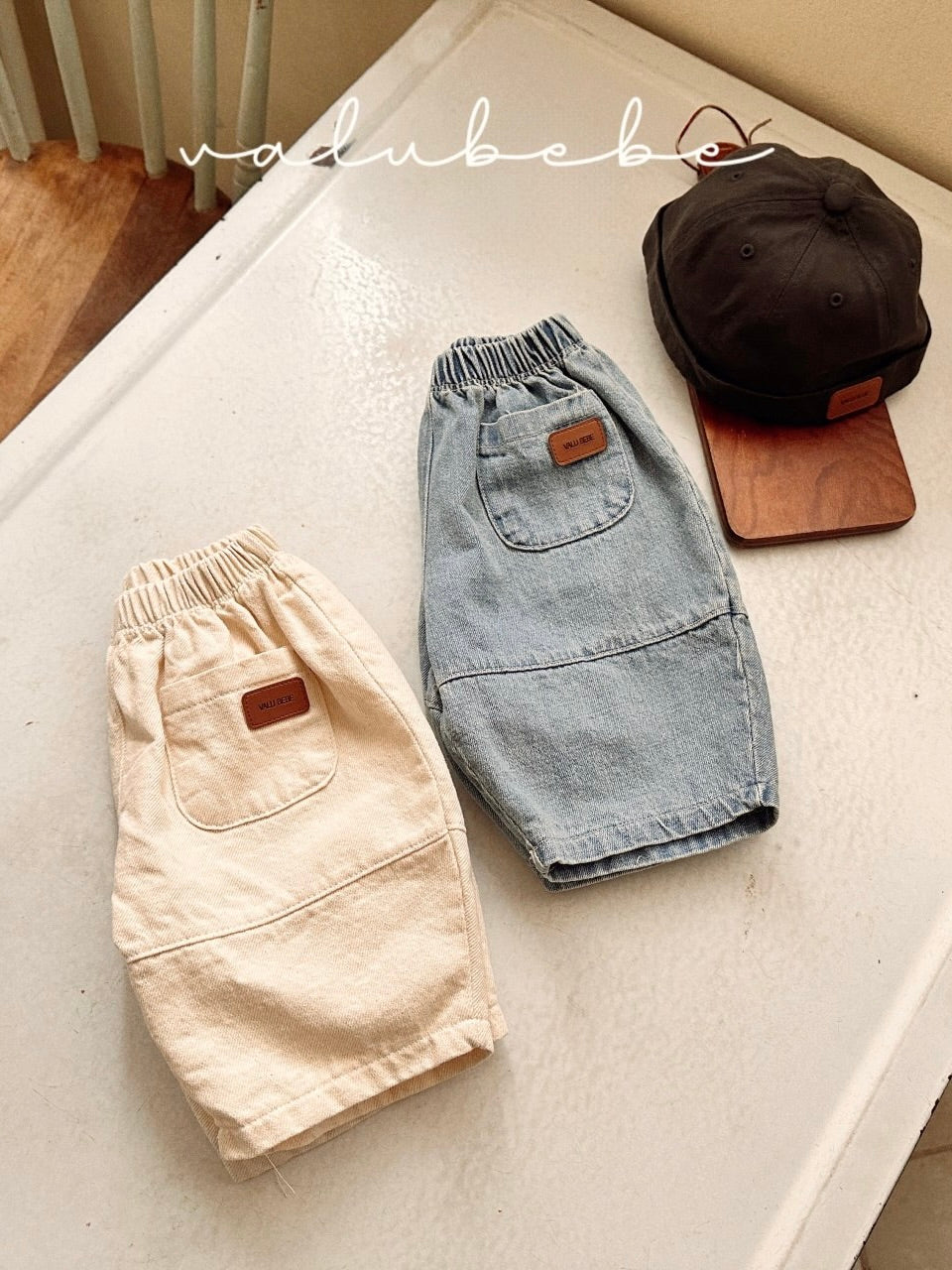 Wide leg denim pants