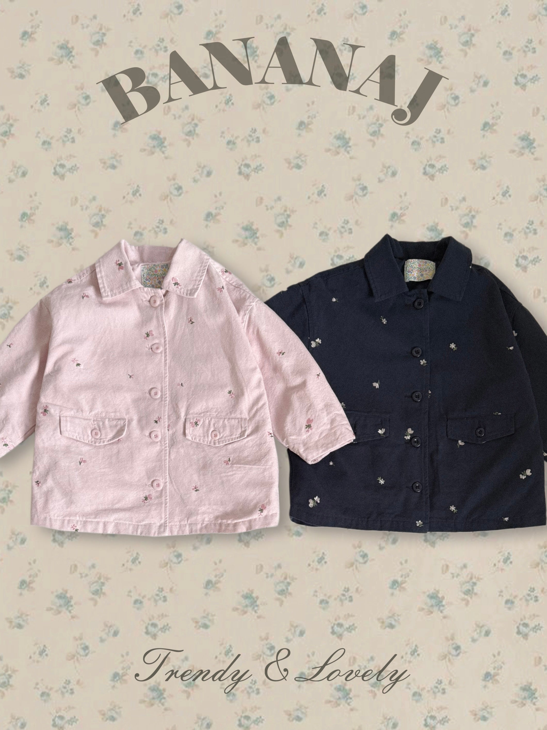 Floral embroidery jacket