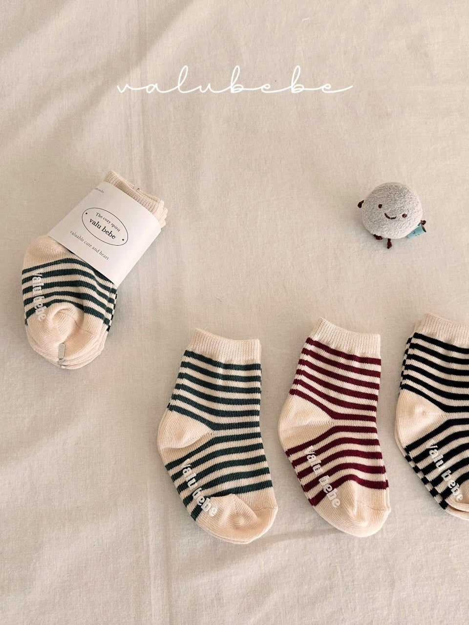 Stripe ribbed socks set