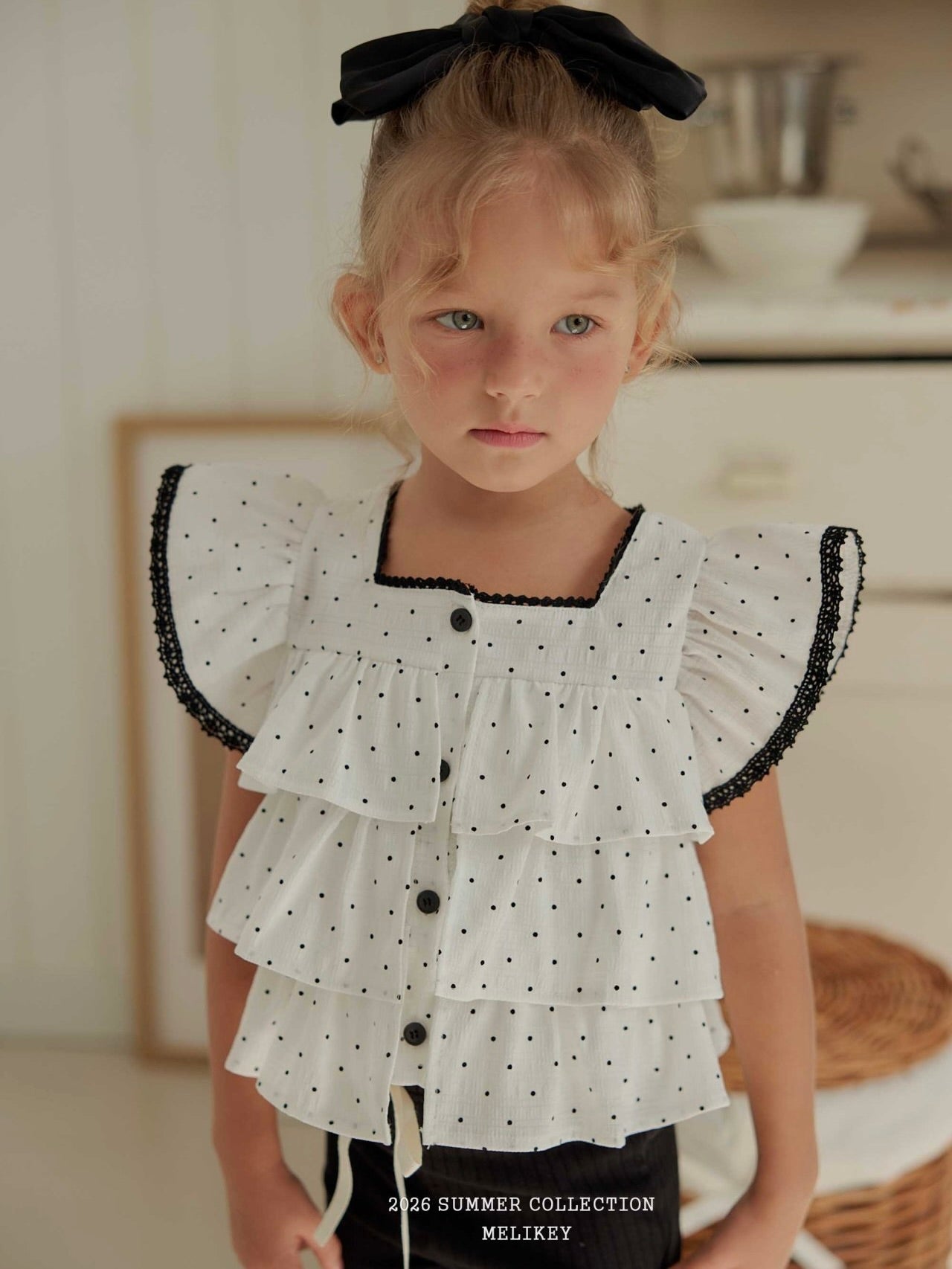 Dot tiered sleeveless top