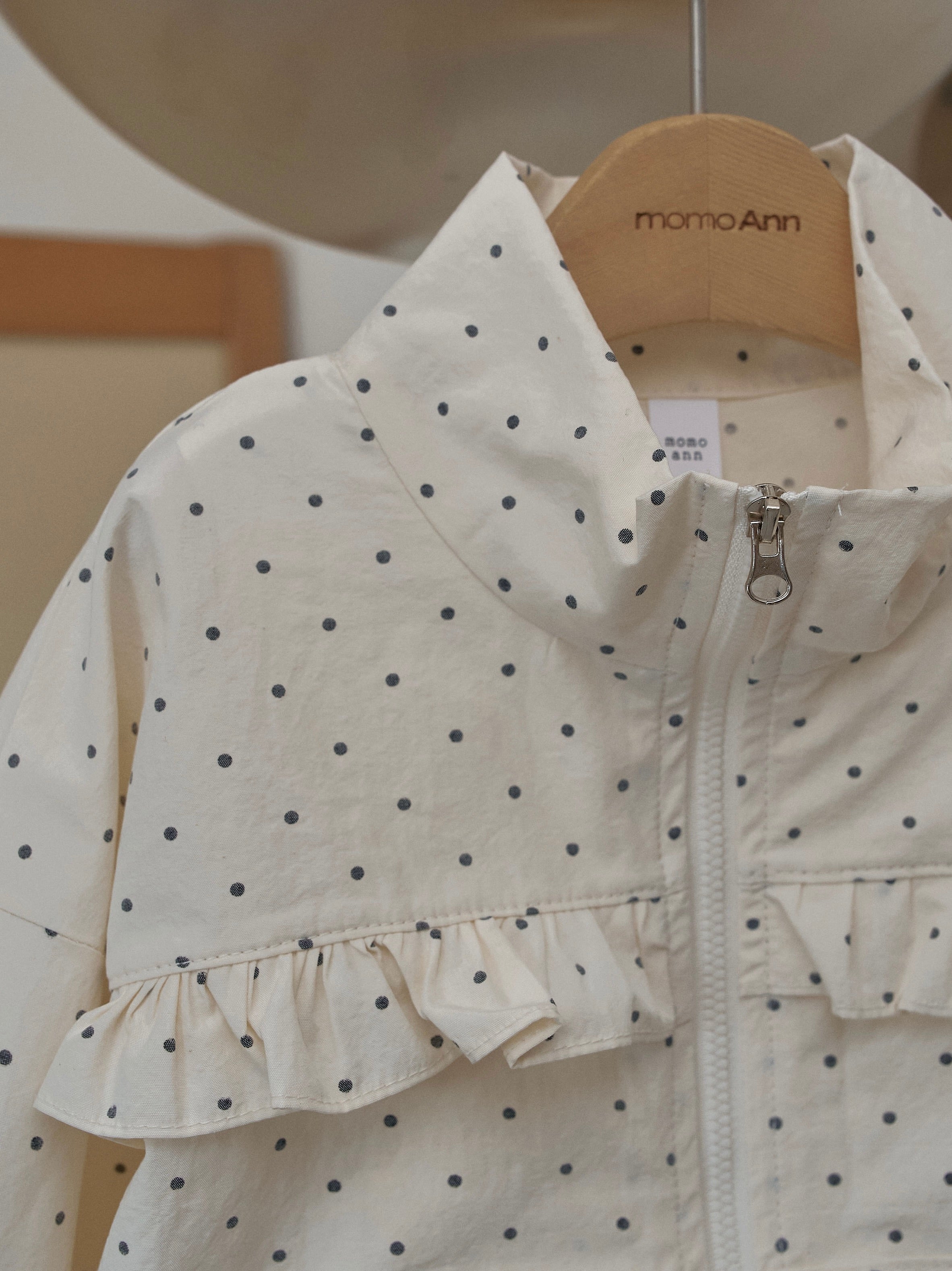 Polka dot zip up jacket