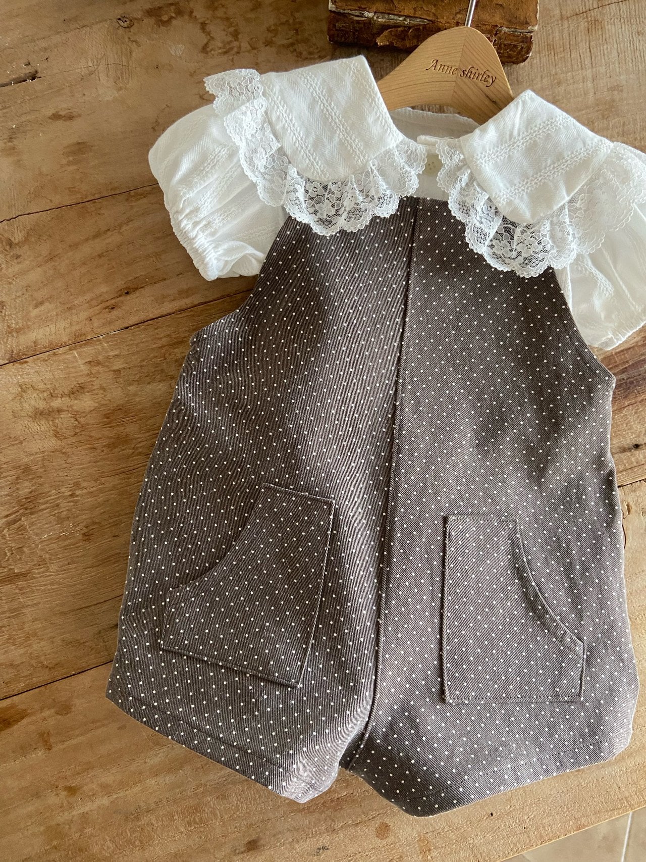 Polka dot overall