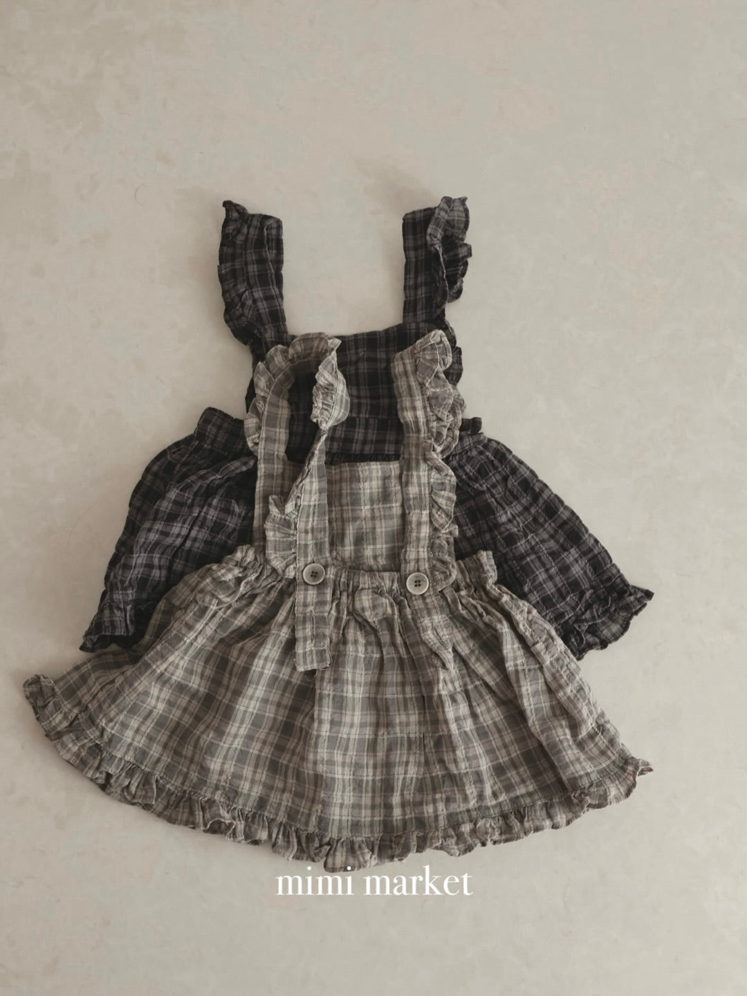 Check frill one piece