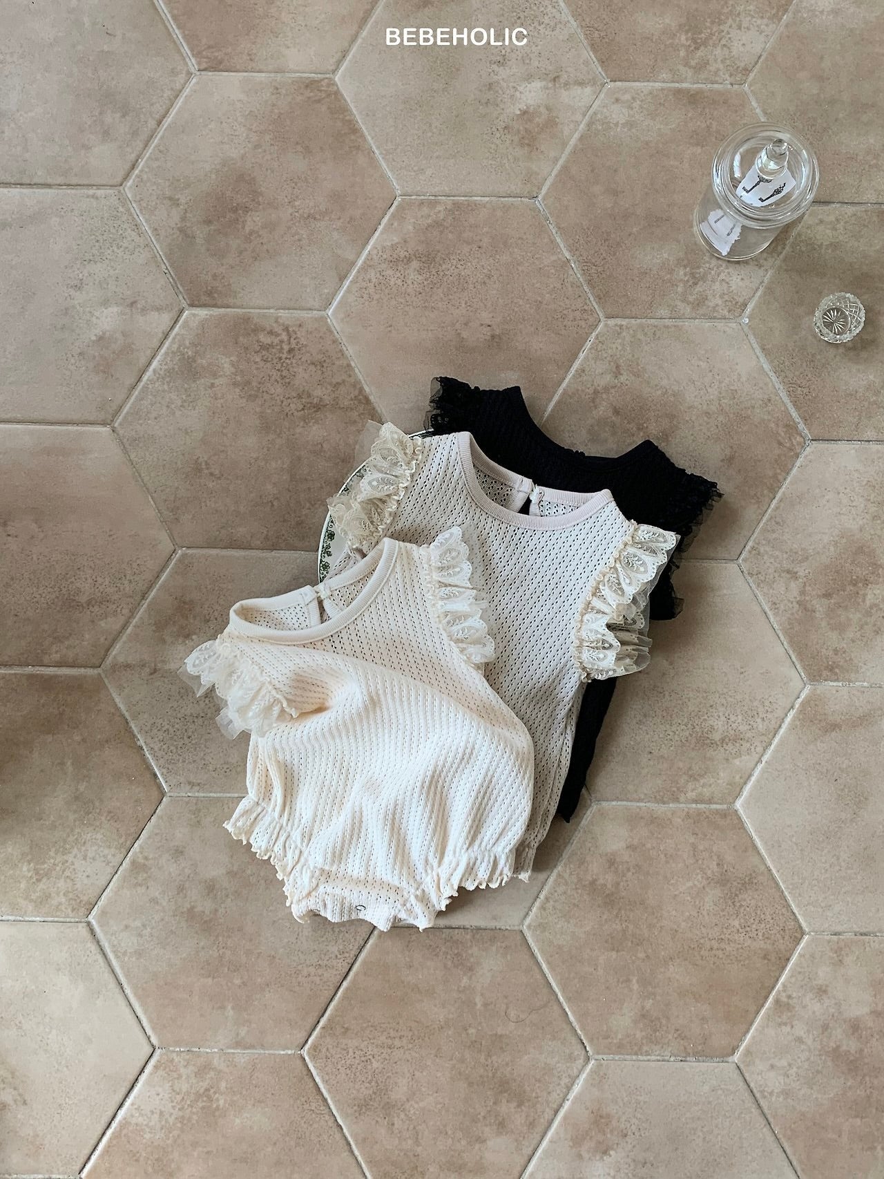 Rain lace rompers