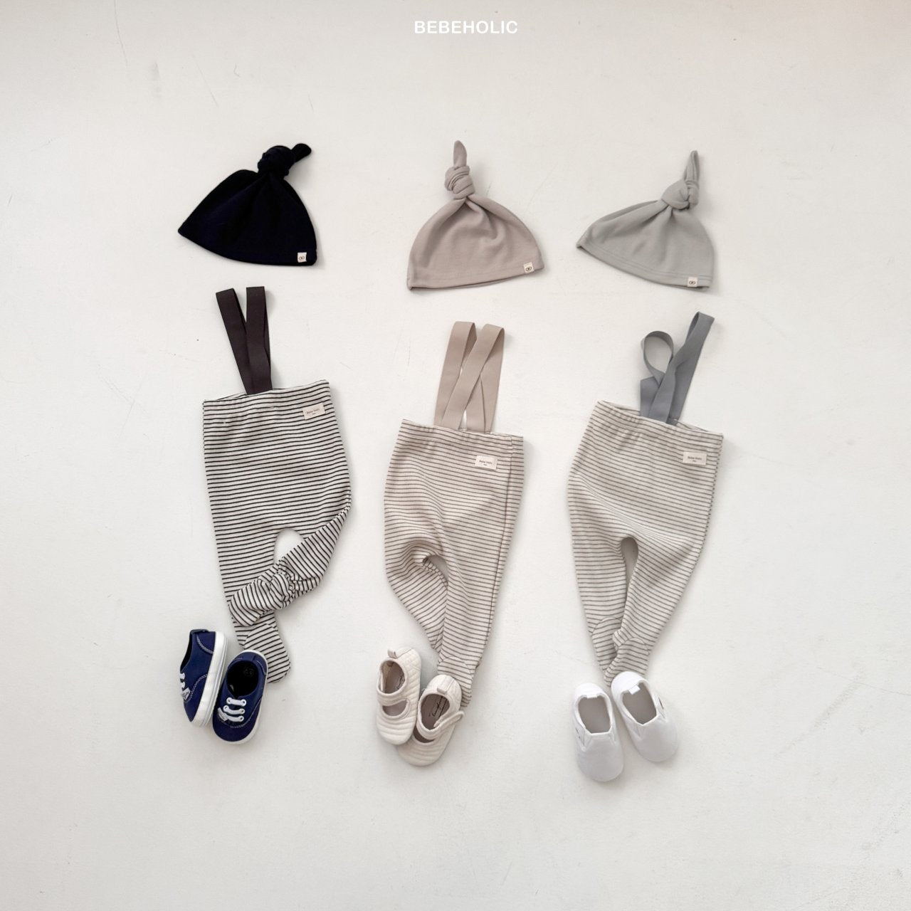 Bebe stripe suspender leggings