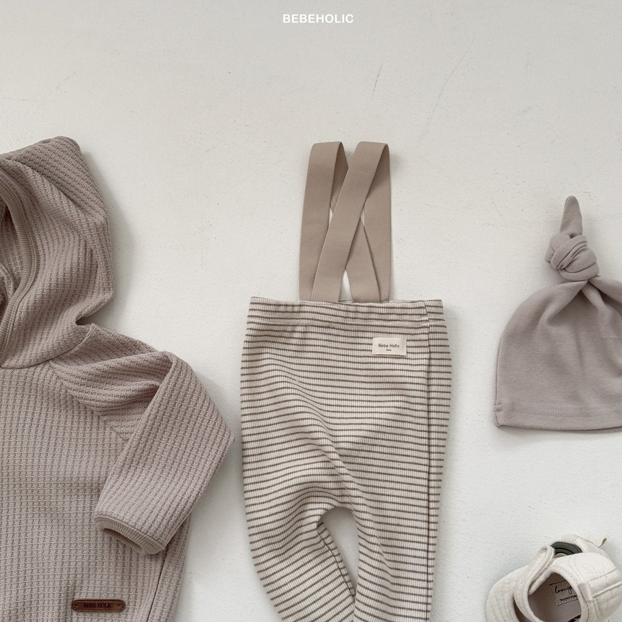 Bebe stripe suspender leggings