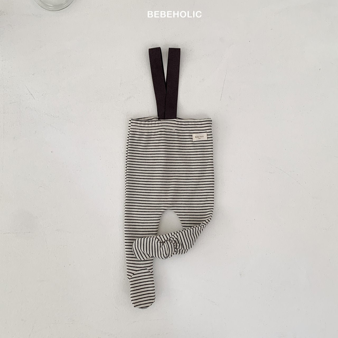 Bebe stripe suspender leggings