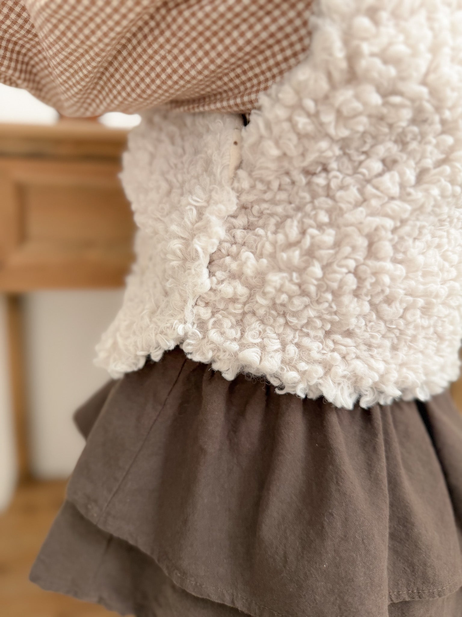 Baby lamb boa vest