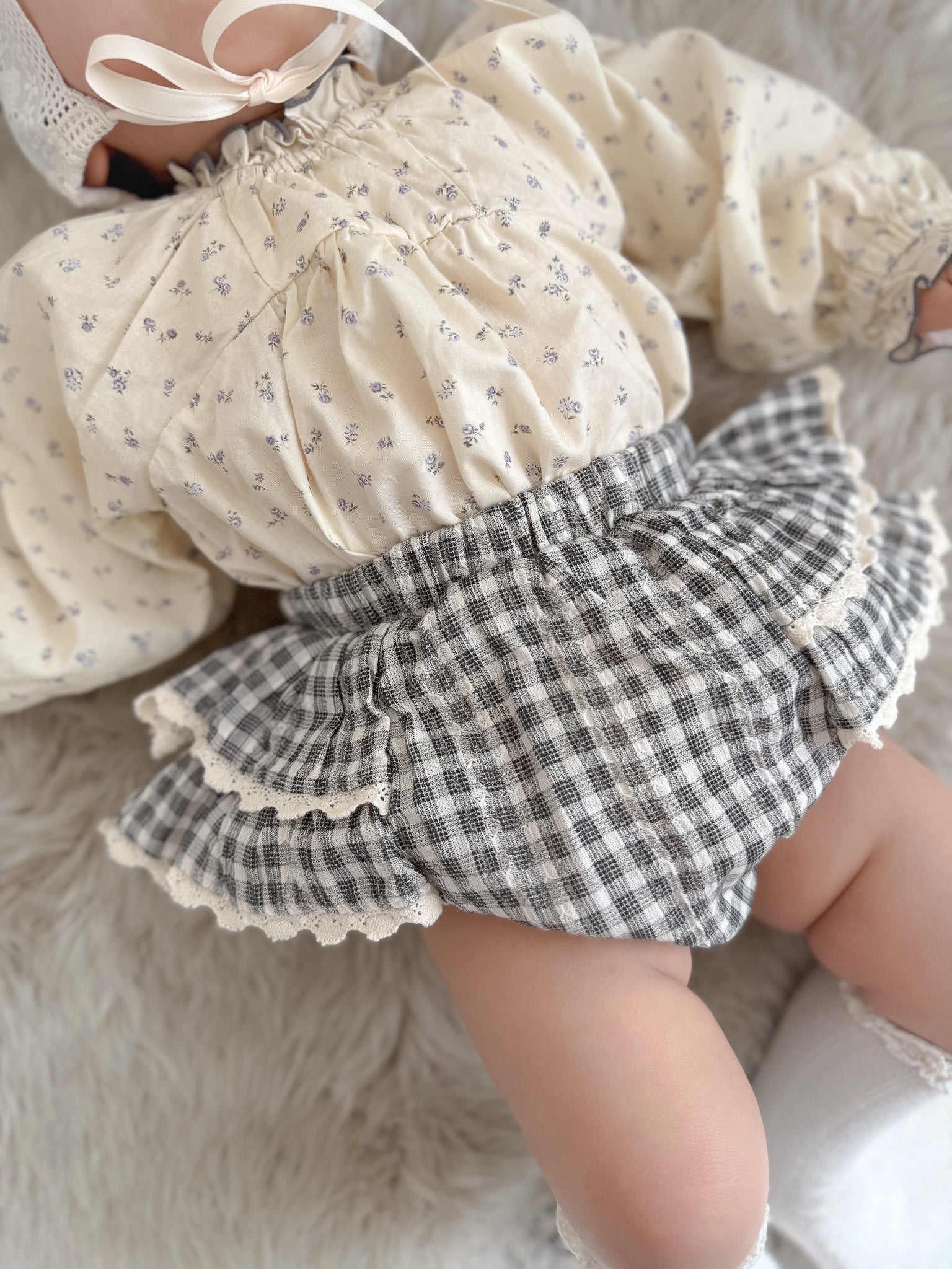 Shirley check frill bloomer