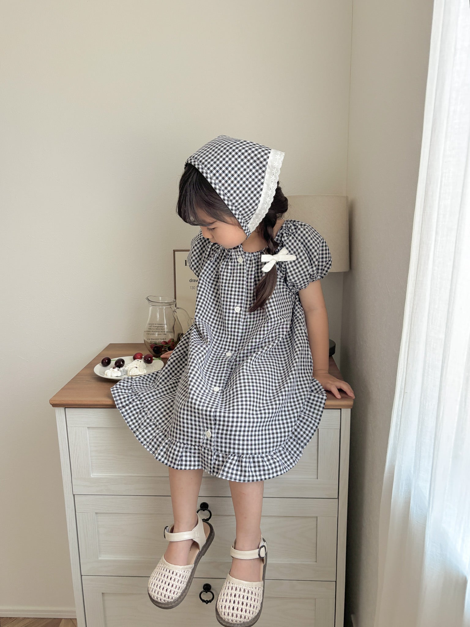 Summer check scarf
