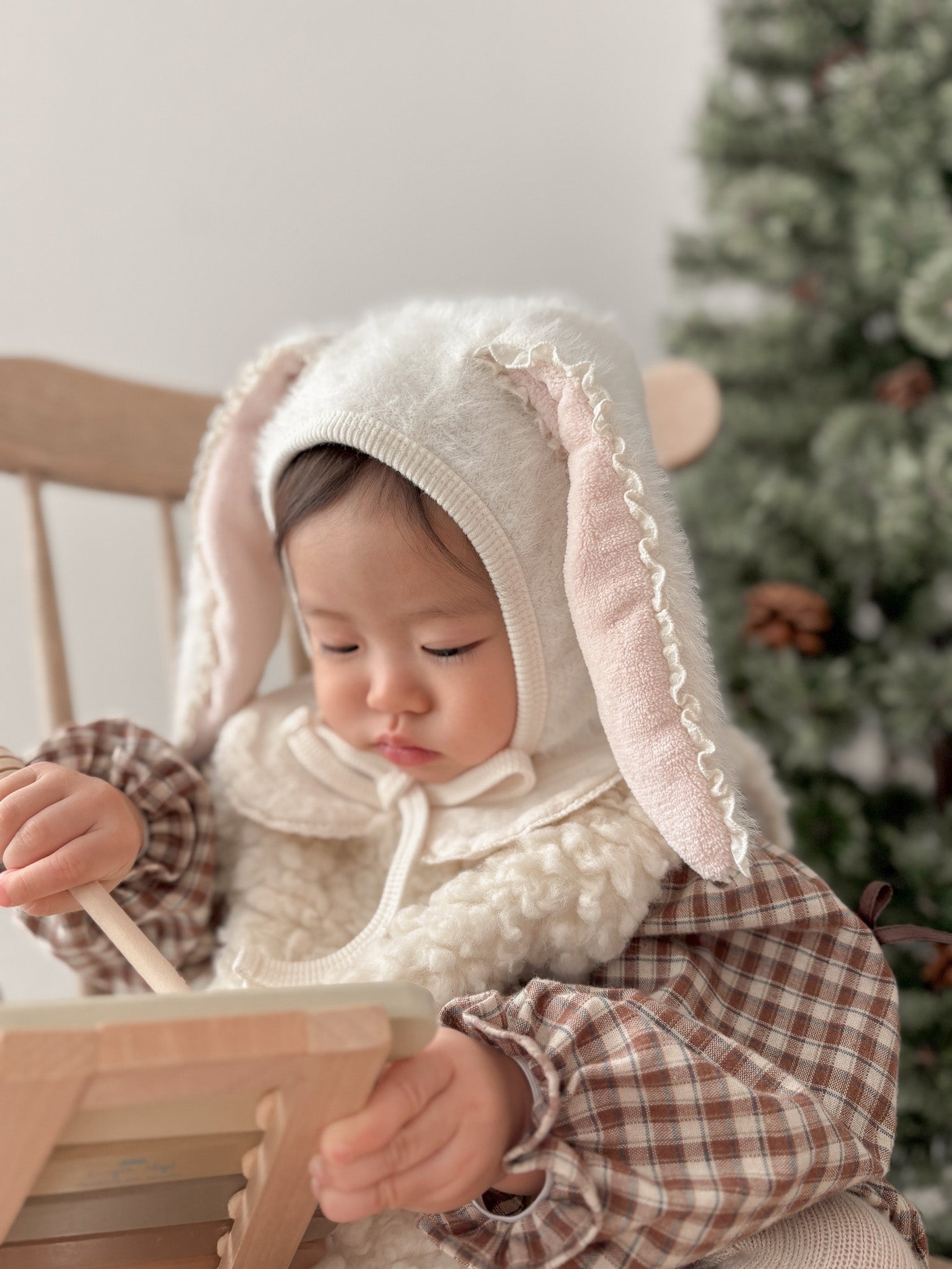 Bunny fur bonnet (baby)